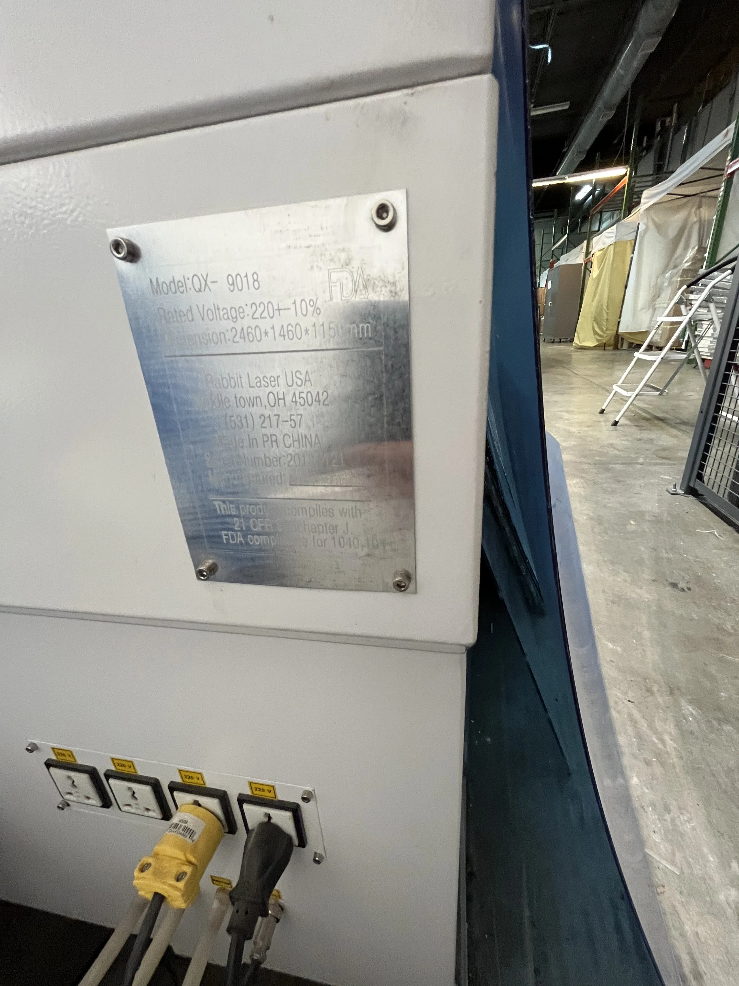 AEROFARMS LOT 1 - Premium Pre-Owned QX-80-9018 Rabbit Laser USA: Precision-Engineered, Ready for Action, photo 3
