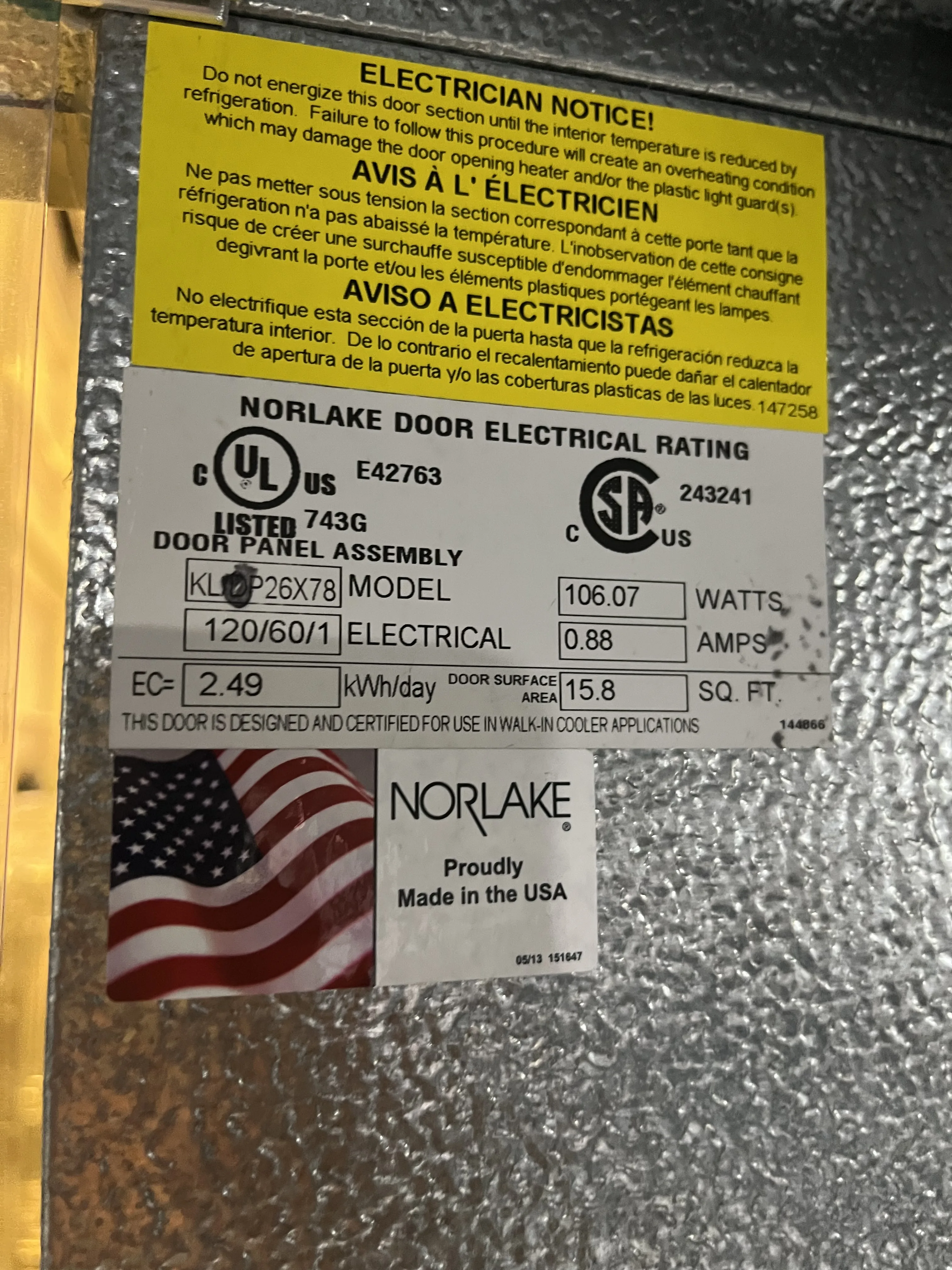 AEROFARMS LOT 14 - Norlake KL P26X78 Walk-In Seed Cooler - Optimal Seed Storage Solution!, photo 5