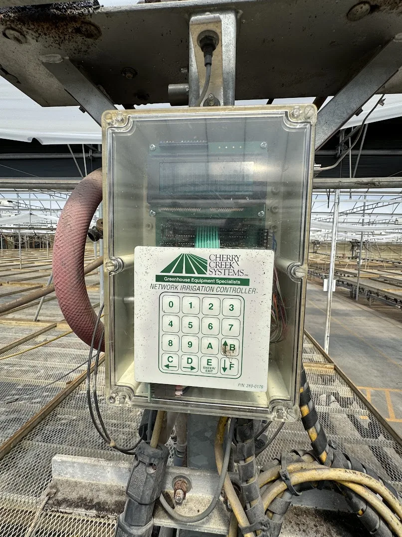 WHITES AUCTION LOT 143 - 21' Double Rail Watering Boom System Number 14 with Cherry Creek Systems Network Irrigation Controller in GH25A, photo 3