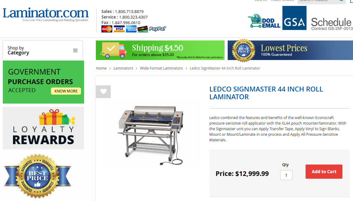 Ledco Econocraft 44 in Signmaster Roll Laminator, photo 2