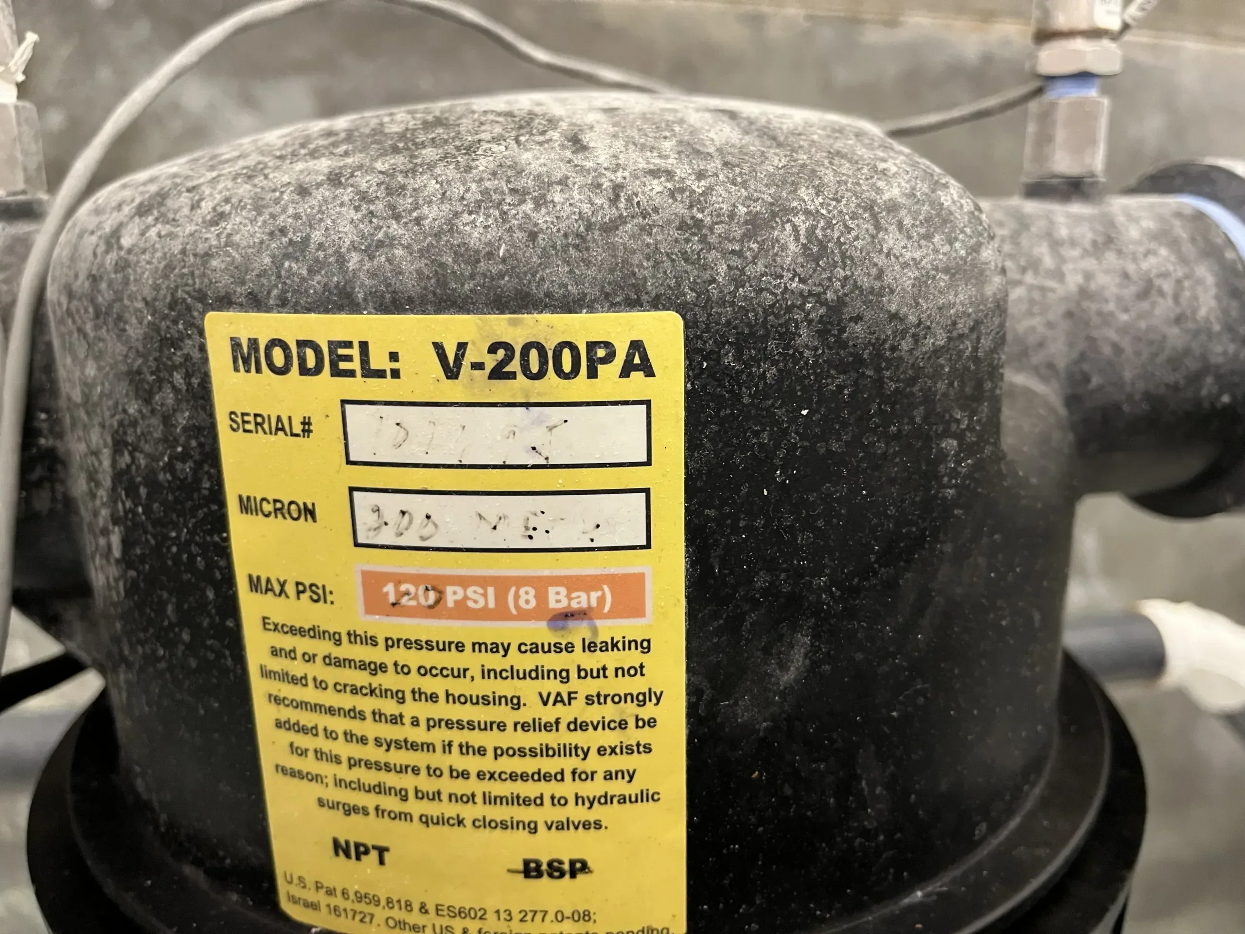AEROFARMS LOT 19 - Complete Lot of 14: NSF-Certified V-200P Automatic Screen Filters from Entire Facility", photo 5