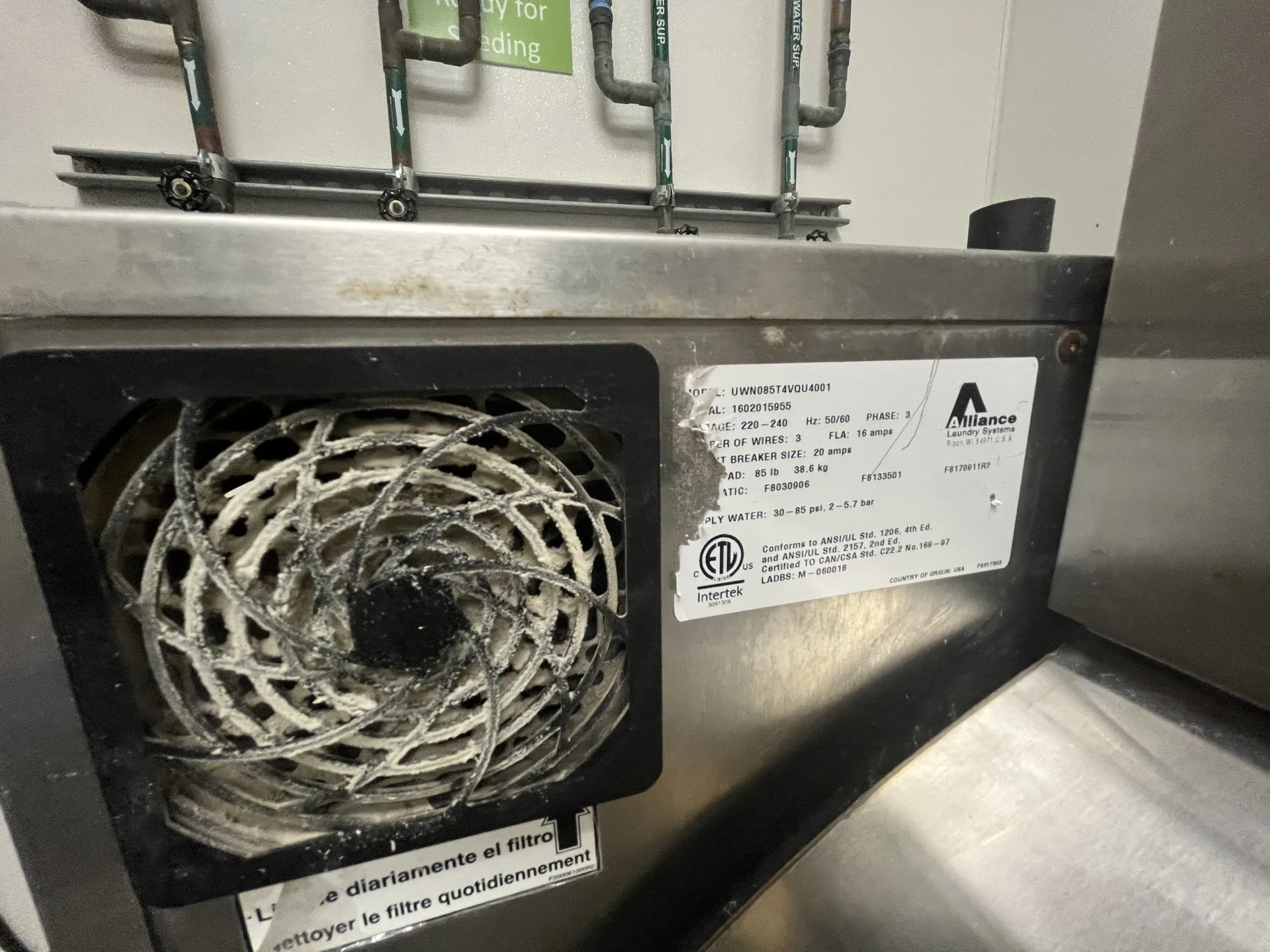AEROFARMS LOT 39 - Alliance UniMac Cabinet Hardmount Washer-Extractors, photo 2