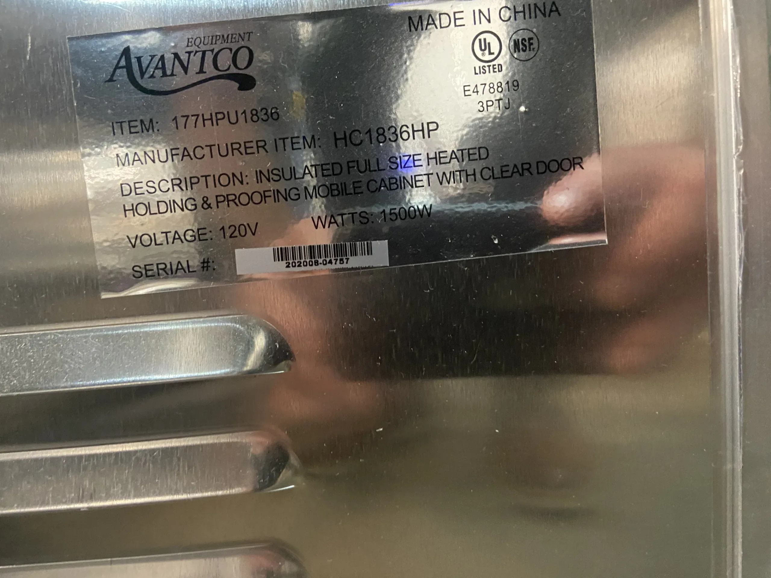 AEROFARMS LOT 5 - Avantco HEAT-1836I Full Size Insulated Heated Holding Cabinet", photo 2
