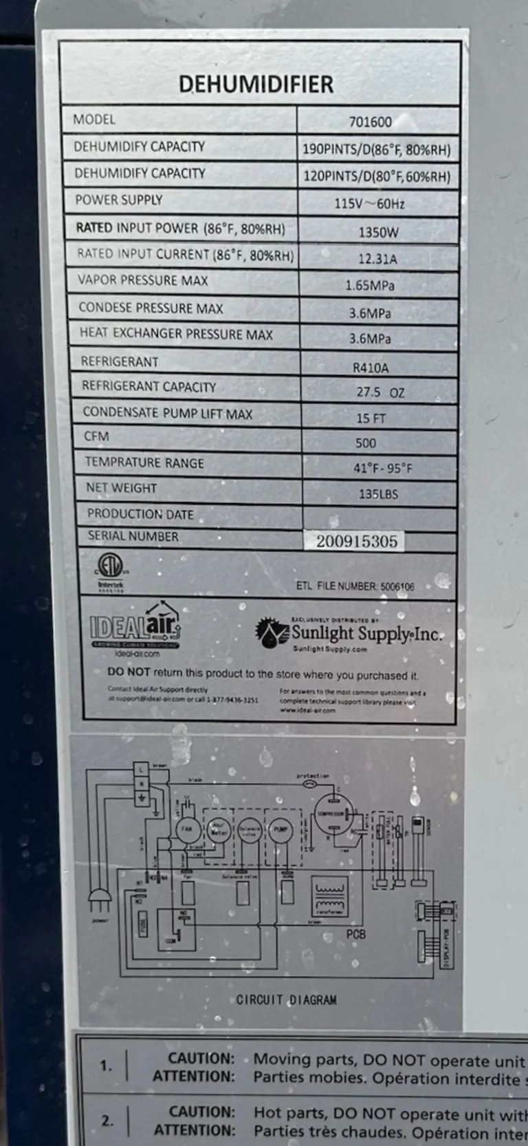 Pair of Ideal Air Model 701600 Industrial Dehumidifiers - Available in South Haven, MI, photo 5