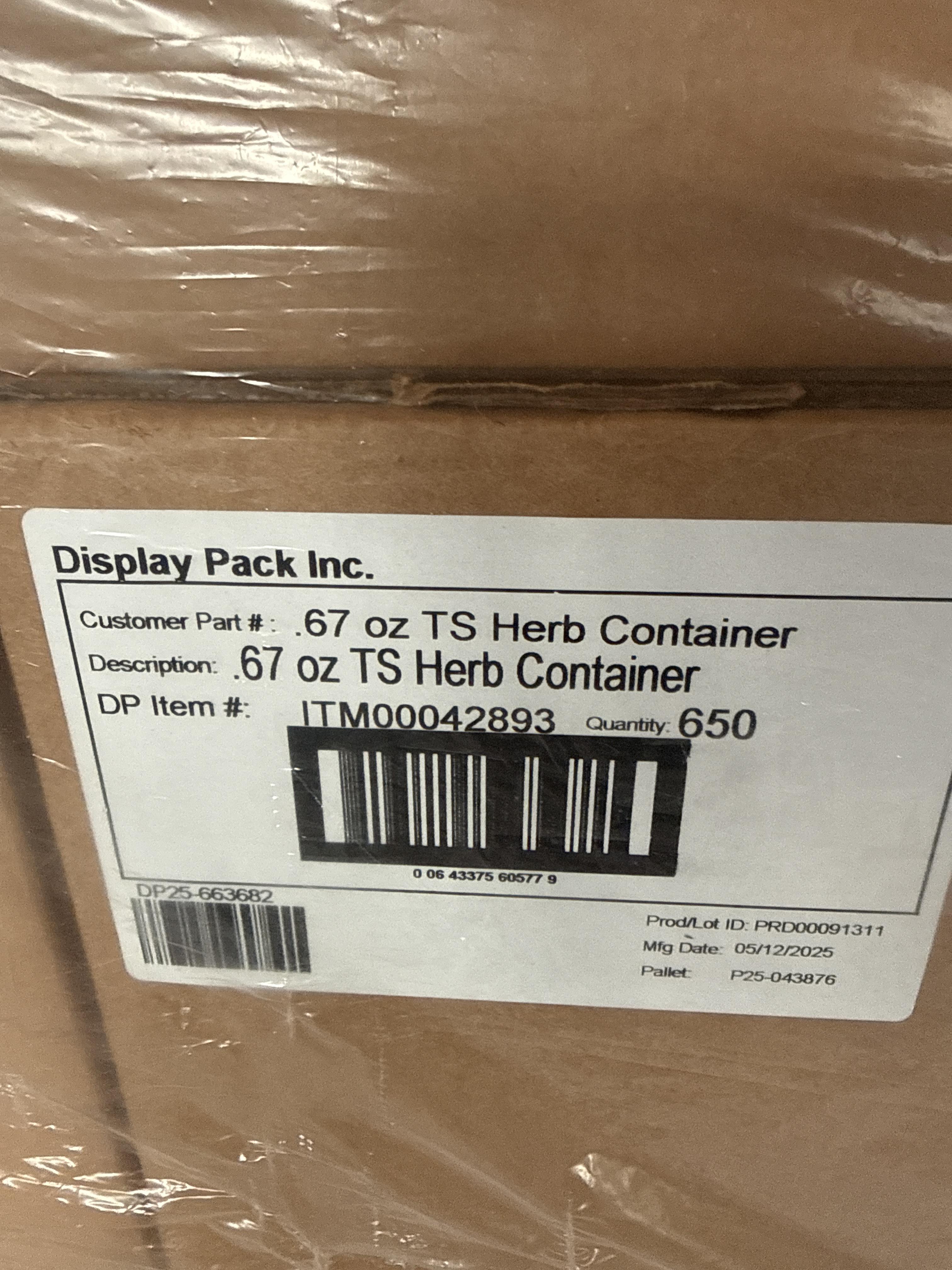 11 Pallets – Hanging Display Herb Clamshells (.67 oz) – 650/Case – Peg Hook Style (128,700 Units), photo 2
