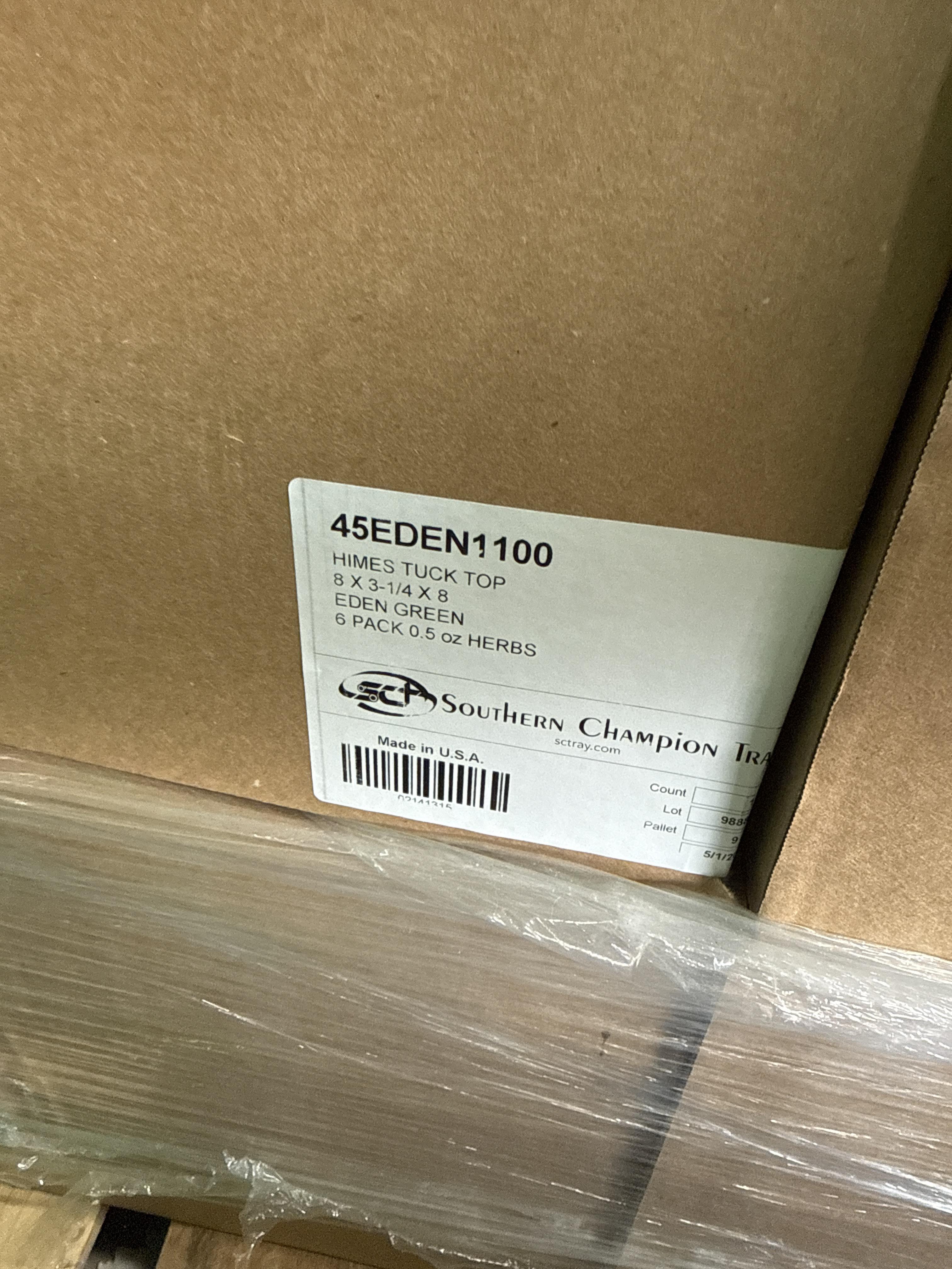 2,100 Total Southern Champion 45EDEN1100 Herb Tuck Top Cartons, photo 2