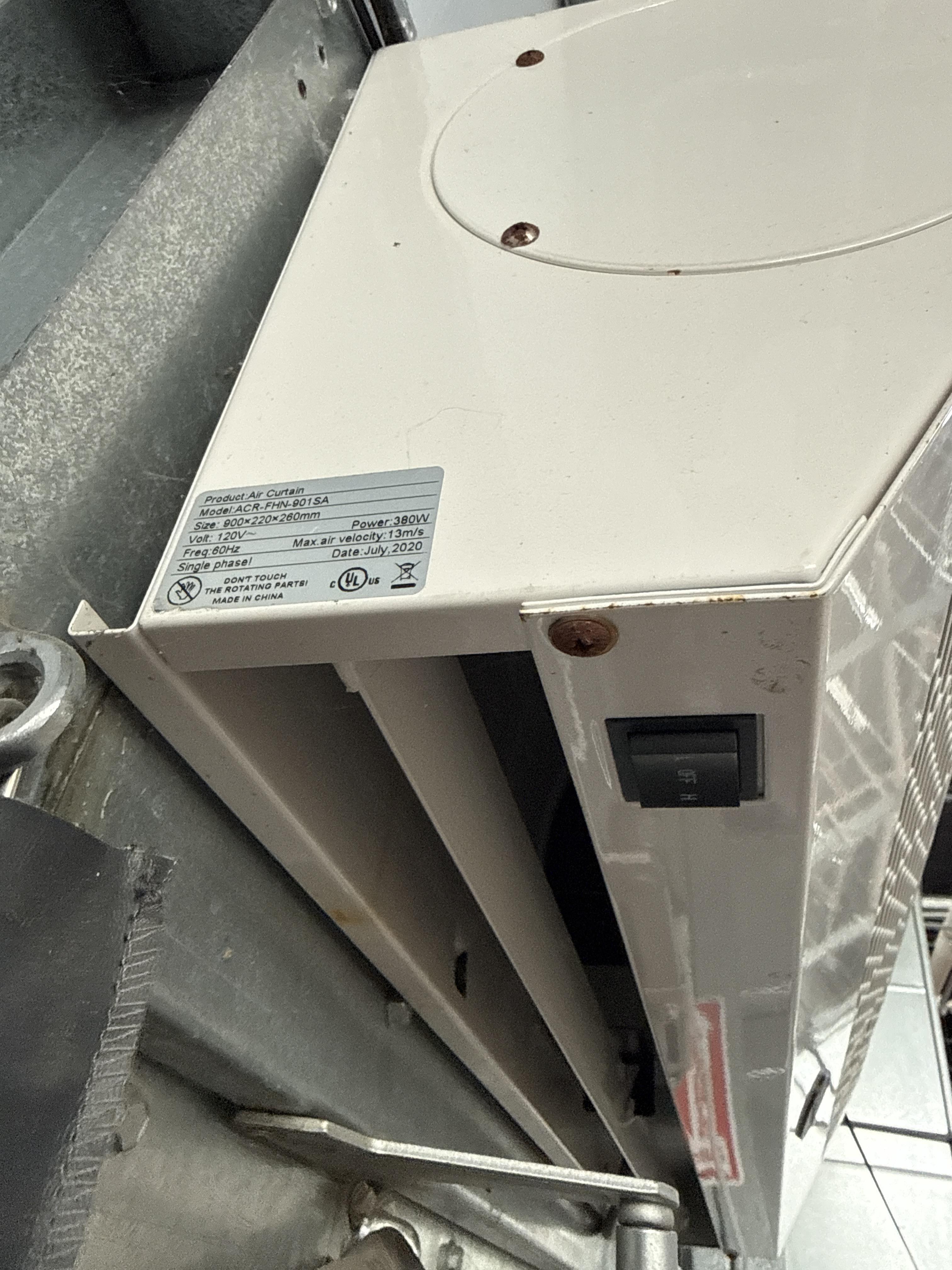 36"" Air Curtain 120V 380W Overhead Door Unit – Greenhouse Entry, photo 2