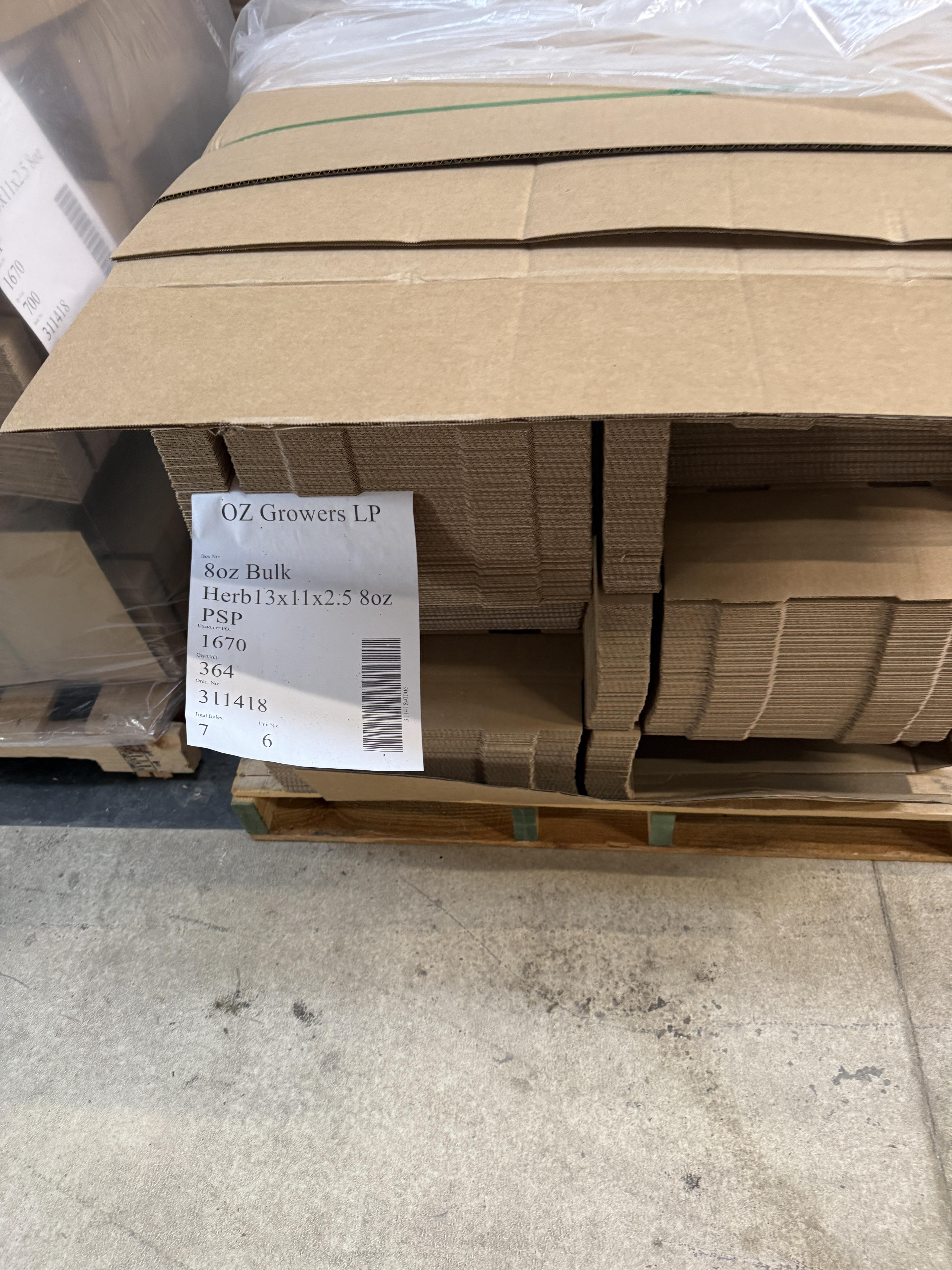 5.5 Pallets Commercial Produce Cartons – 8oz Bulk Herb Boxes – 13 x 11 x 2.5, photo 2