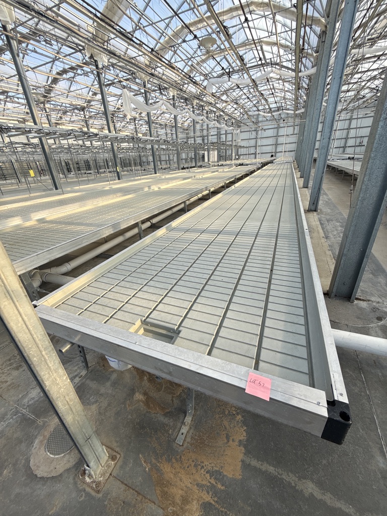 (6) Next Gen Rolling Greenhouse Benches with Staal & Plast Flood Trays – 1,785 SF Total Canopy, photo 3