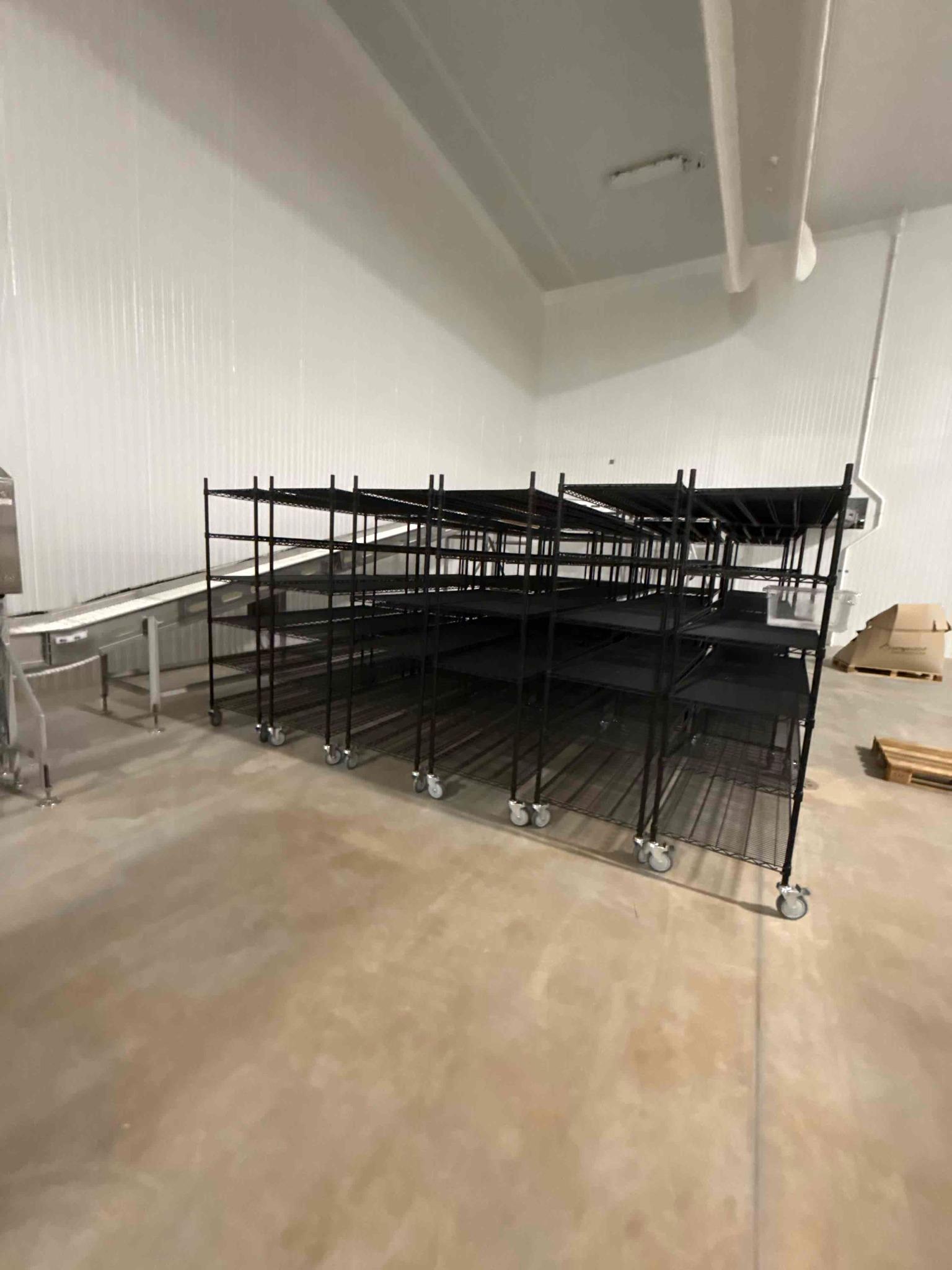 SB139:Black Wire Shelving Units on Casters, photo 3