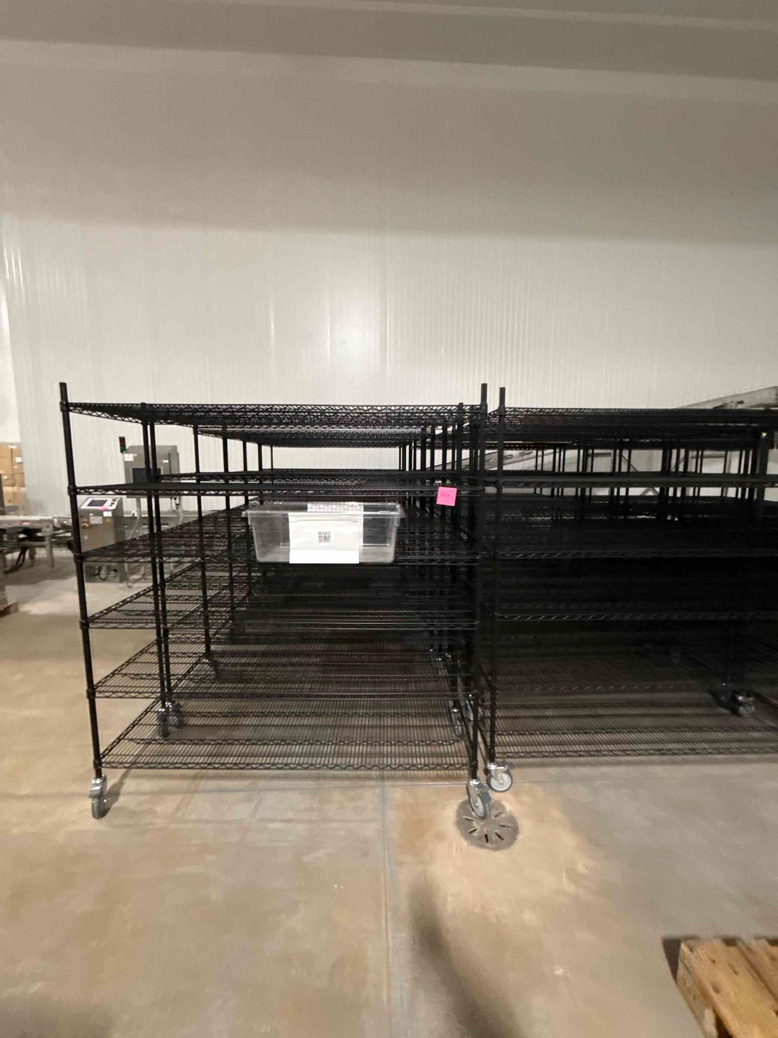 SB139:Black Wire Shelving Units on Casters, photo 4