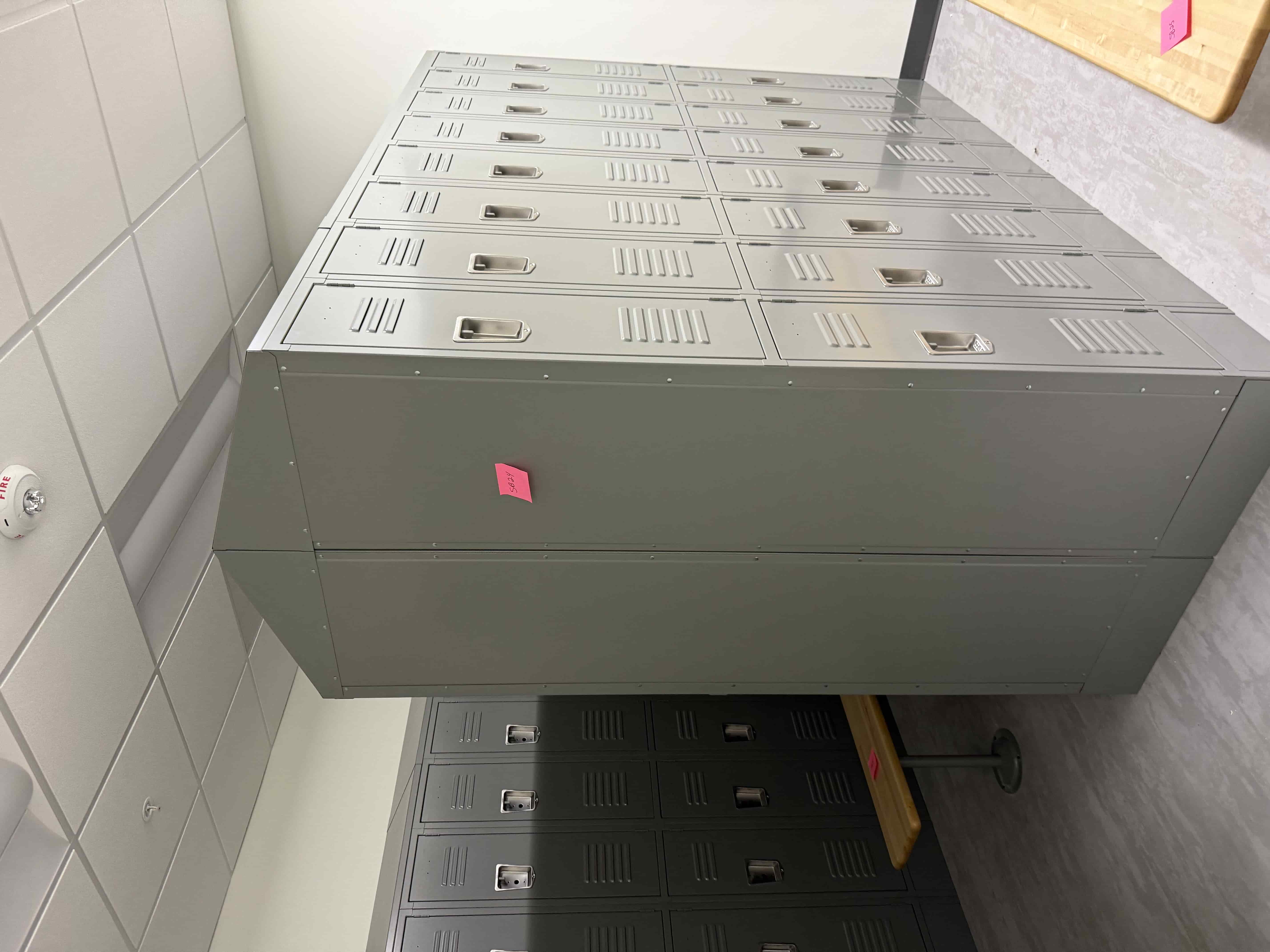 SB24: Heavy-Duty Industrial Steel Lockers – Multi-Tier Gray Locker Bank with Vented Doors and Recessed Handles, photo 3