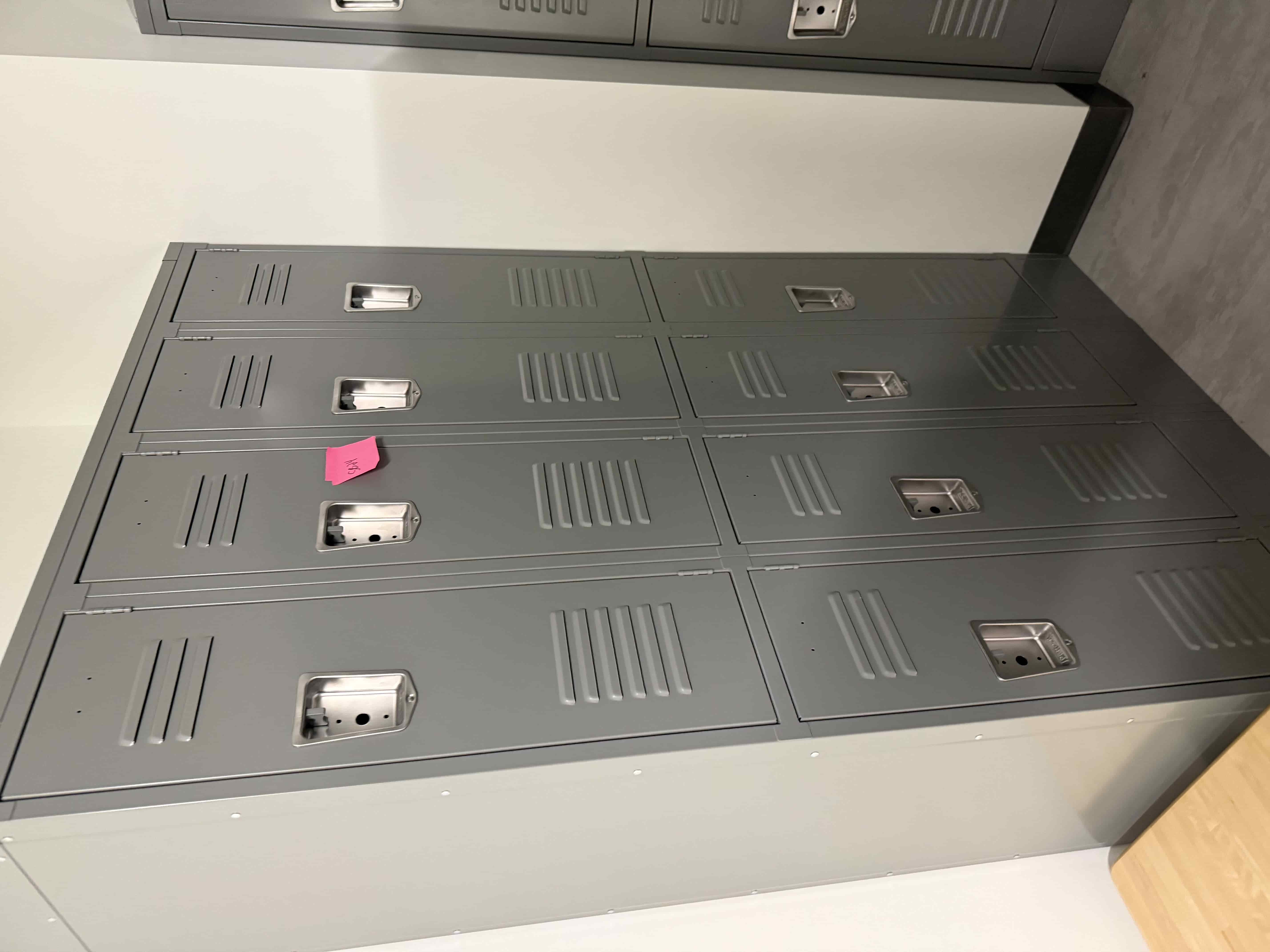 SB24: Heavy-Duty Industrial Steel Lockers – Multi-Tier Gray Locker Bank with Vented Doors and Recessed Handles, photo 4