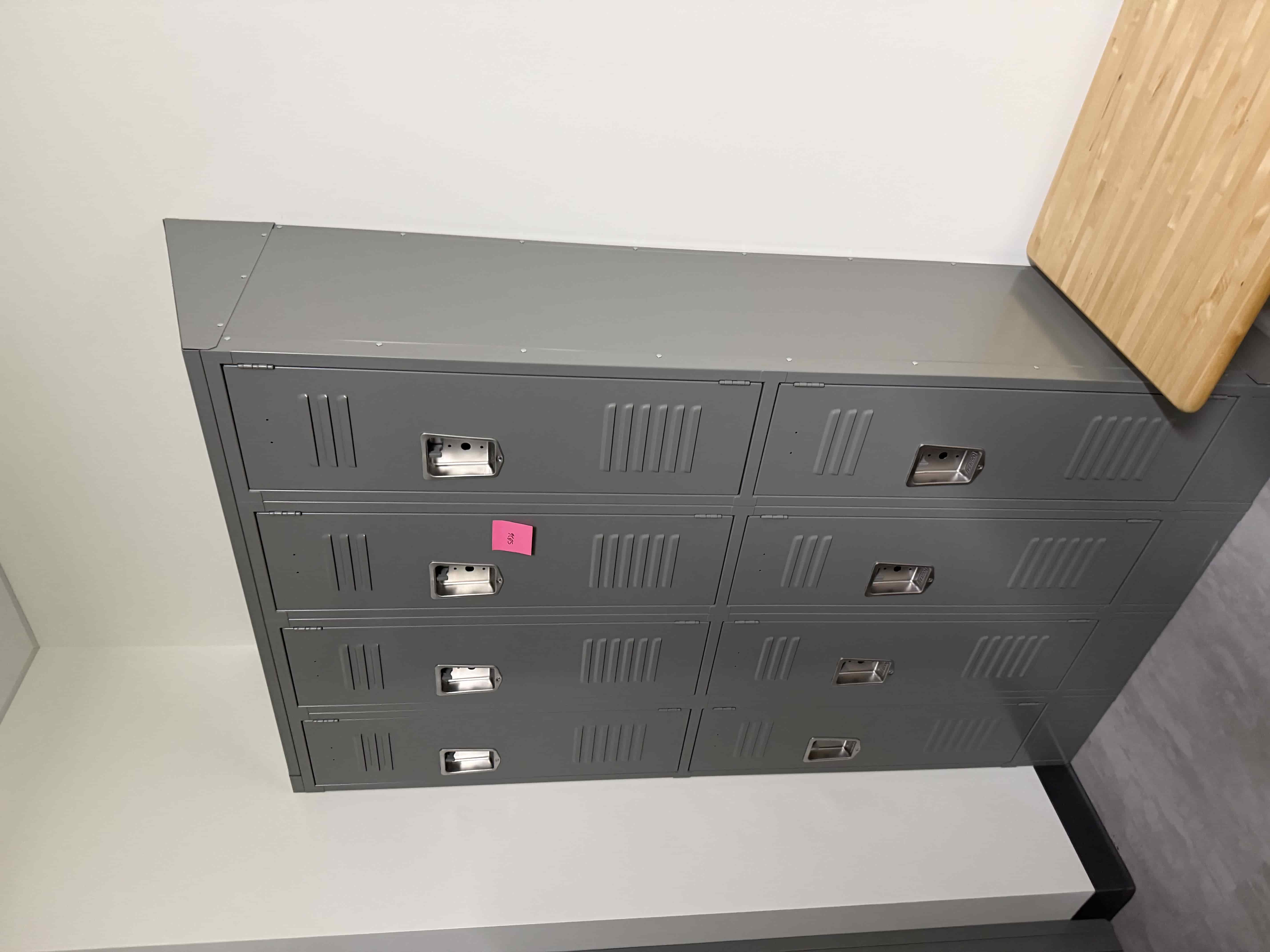SB26: Heavy-Duty Industrial Steel Lockers – Multi-Tier Gray Locker Bank with Vented Doors and Recessed Handles, photo 3