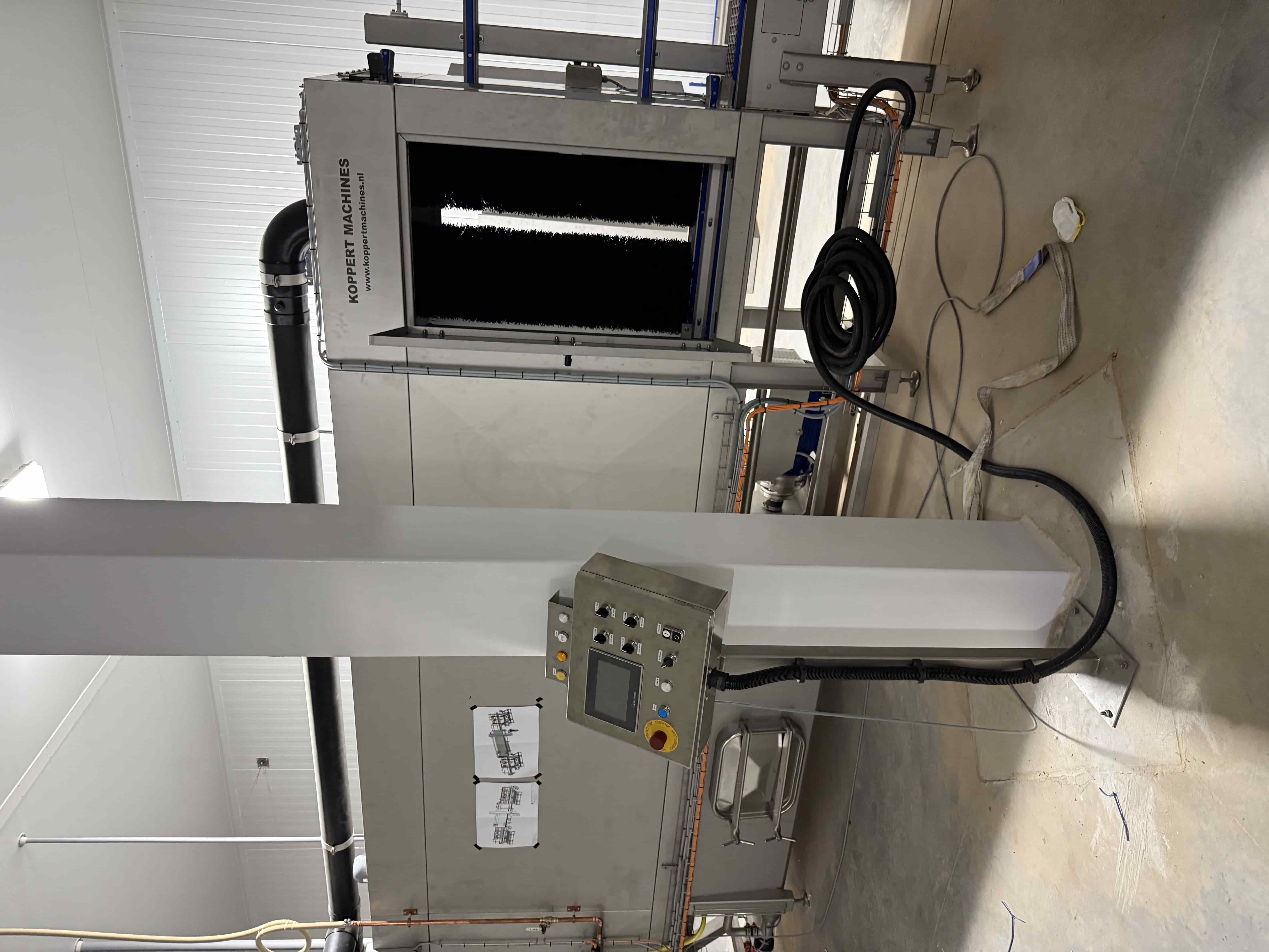 SB38: Koppert Machines Automated Tray Washer Line – Stainless Construction, Dual Vertical Brush Cleaning, Weintek HMI Control System, Conveyor Infeed/Outfeed – Original Cost $238,398, photo 6