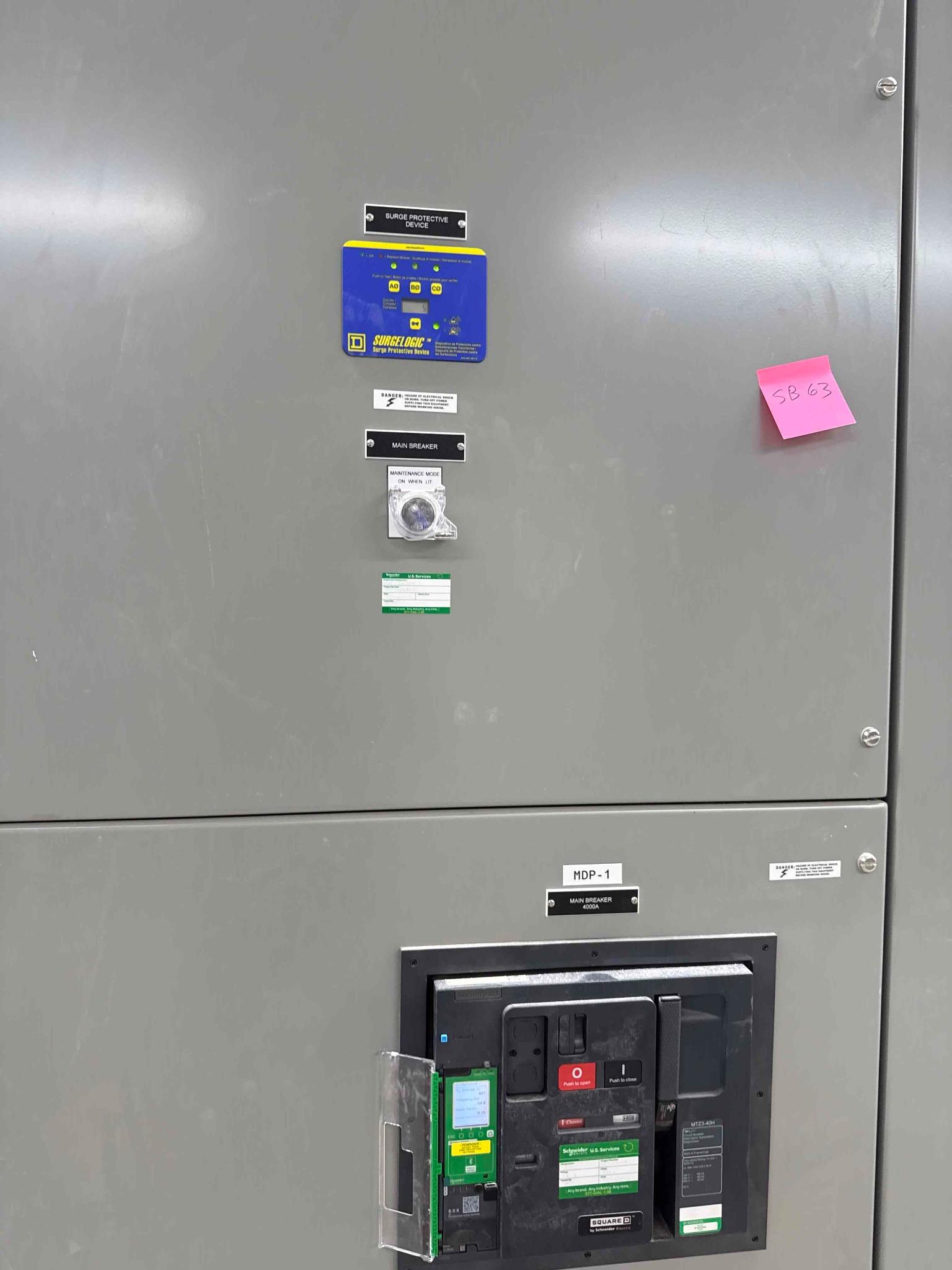 SB63: Kinney Electrical 277/480V Main Distribution Panel with Square D Breakers (Used), photo 2