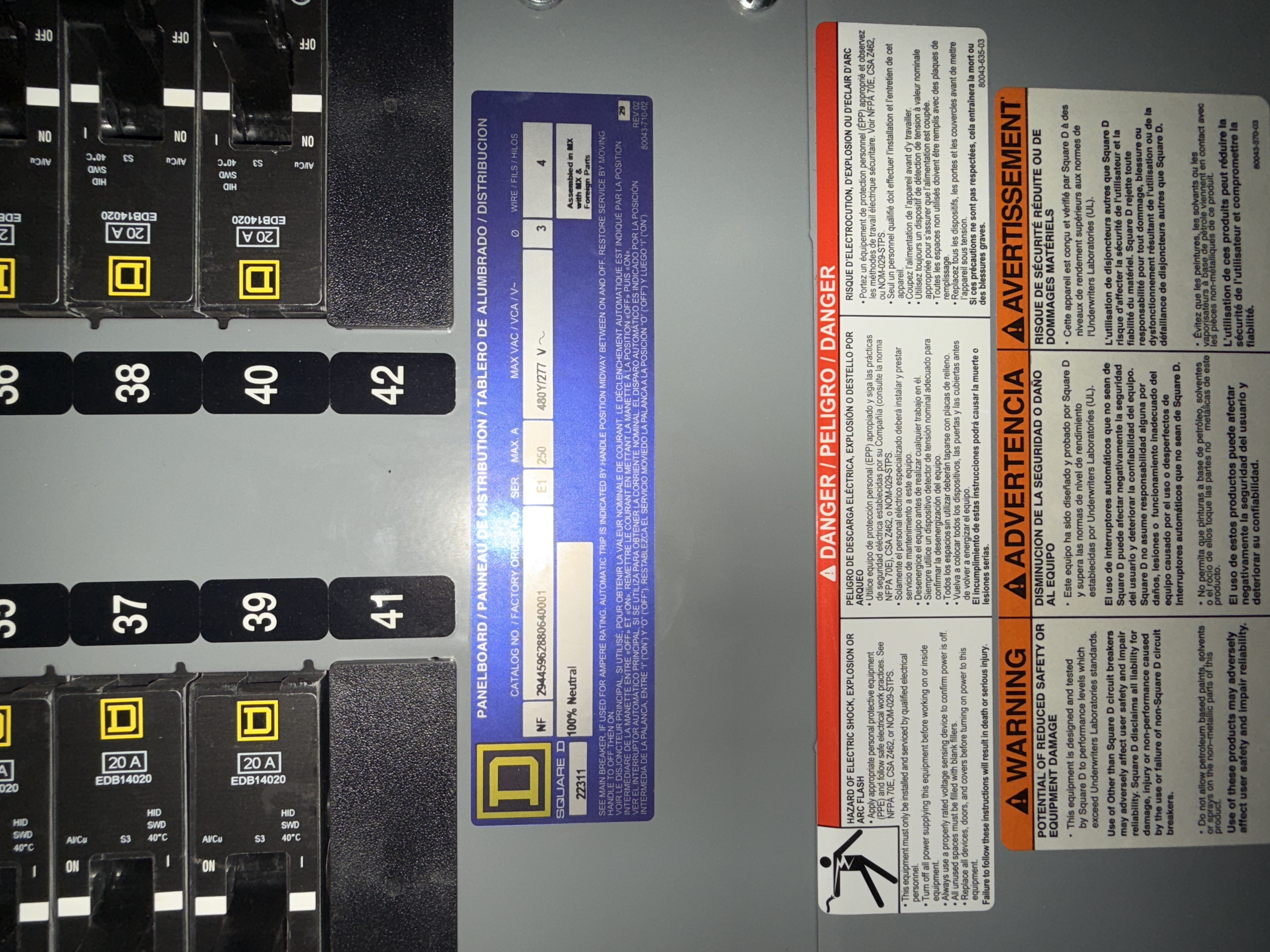 SB7030: Square D Electrical Panelboard LP-2, photo 4