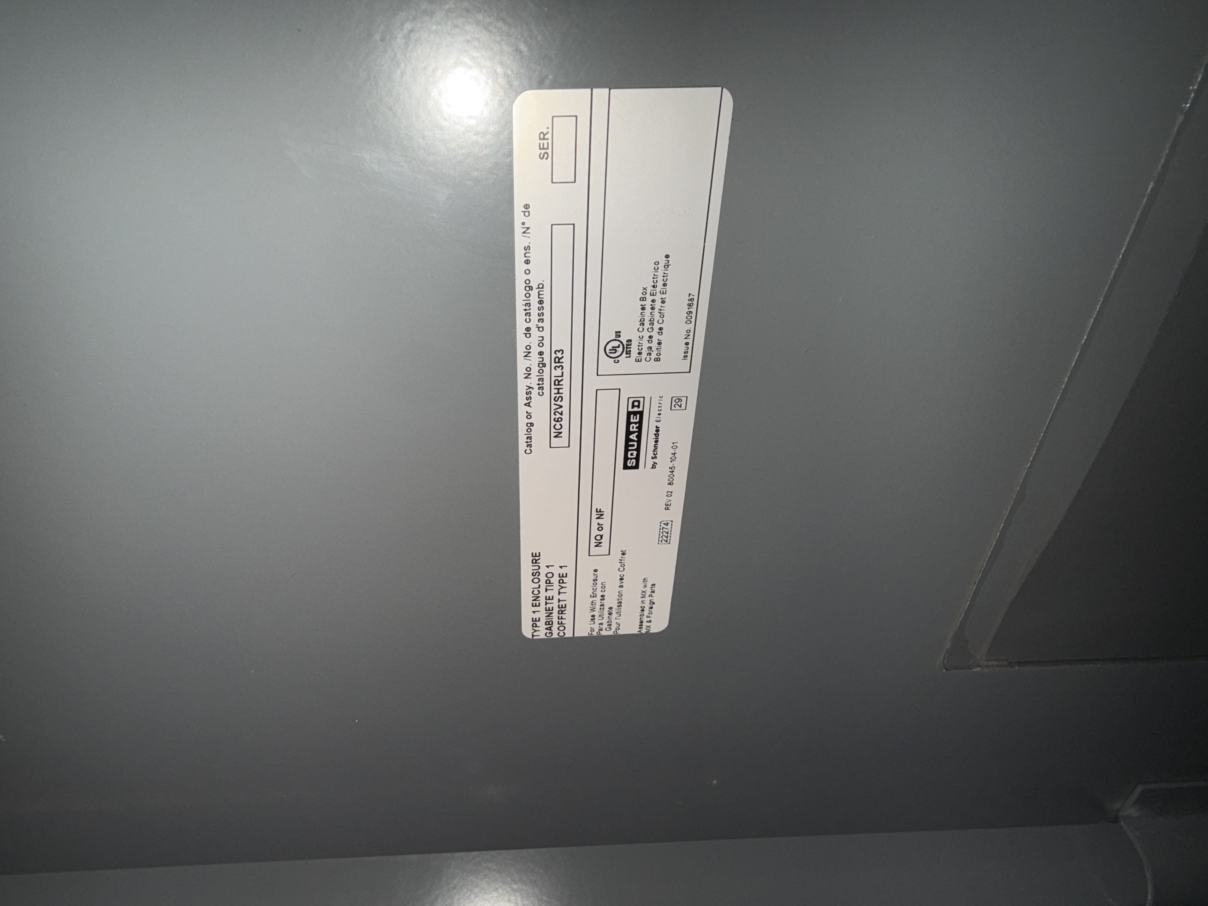 SB7044: Square D Electrical Distribution Panelboard, photo 2