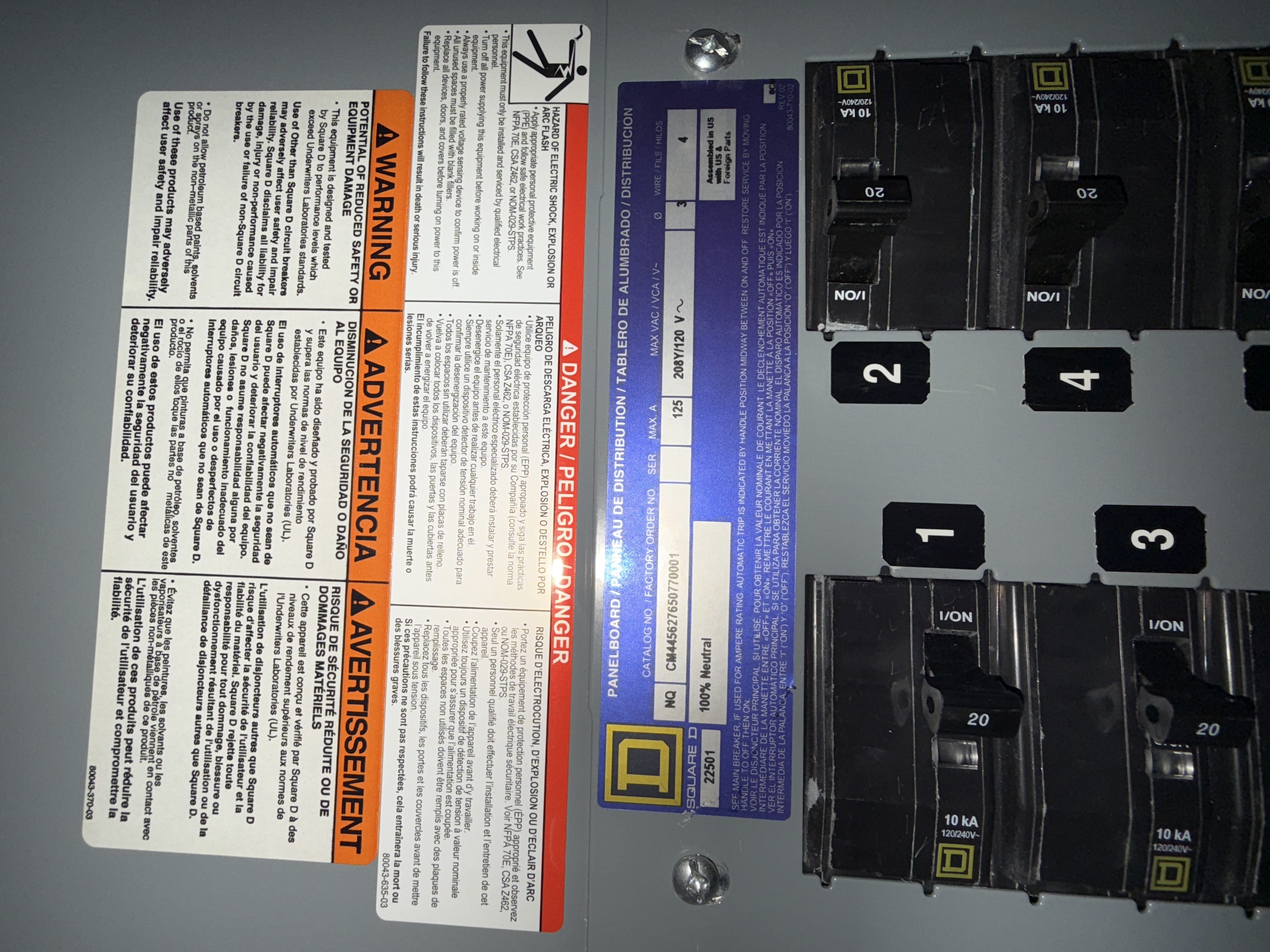 SB7046: Square D Electrical Panelboard, photo 2