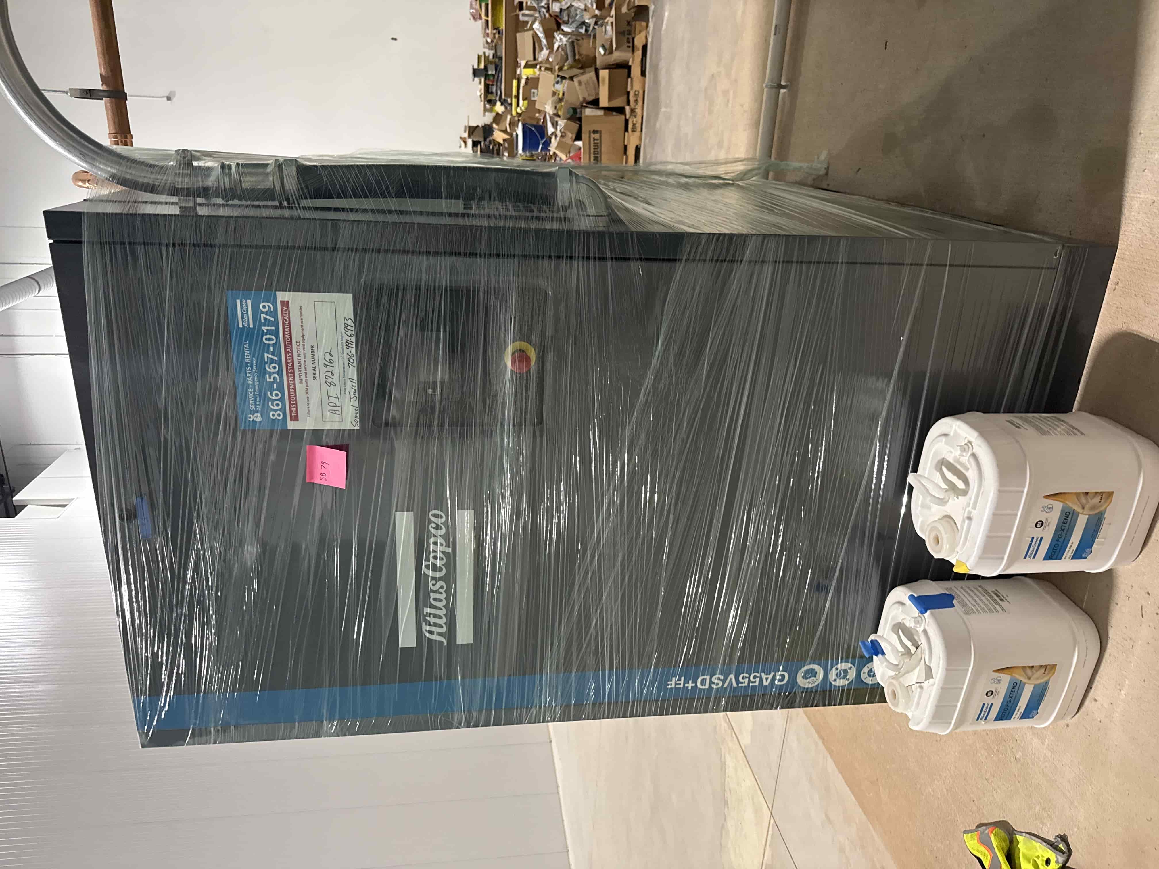 SB79: Atlas Copco GA55VSD+FF Variable Speed Drive Rotary Screw Air Compressor with Integrated Dryer, 75 HP, 480 V 3-Phase – Includes Electrical Disconnect and Control Cabinet, photo 2