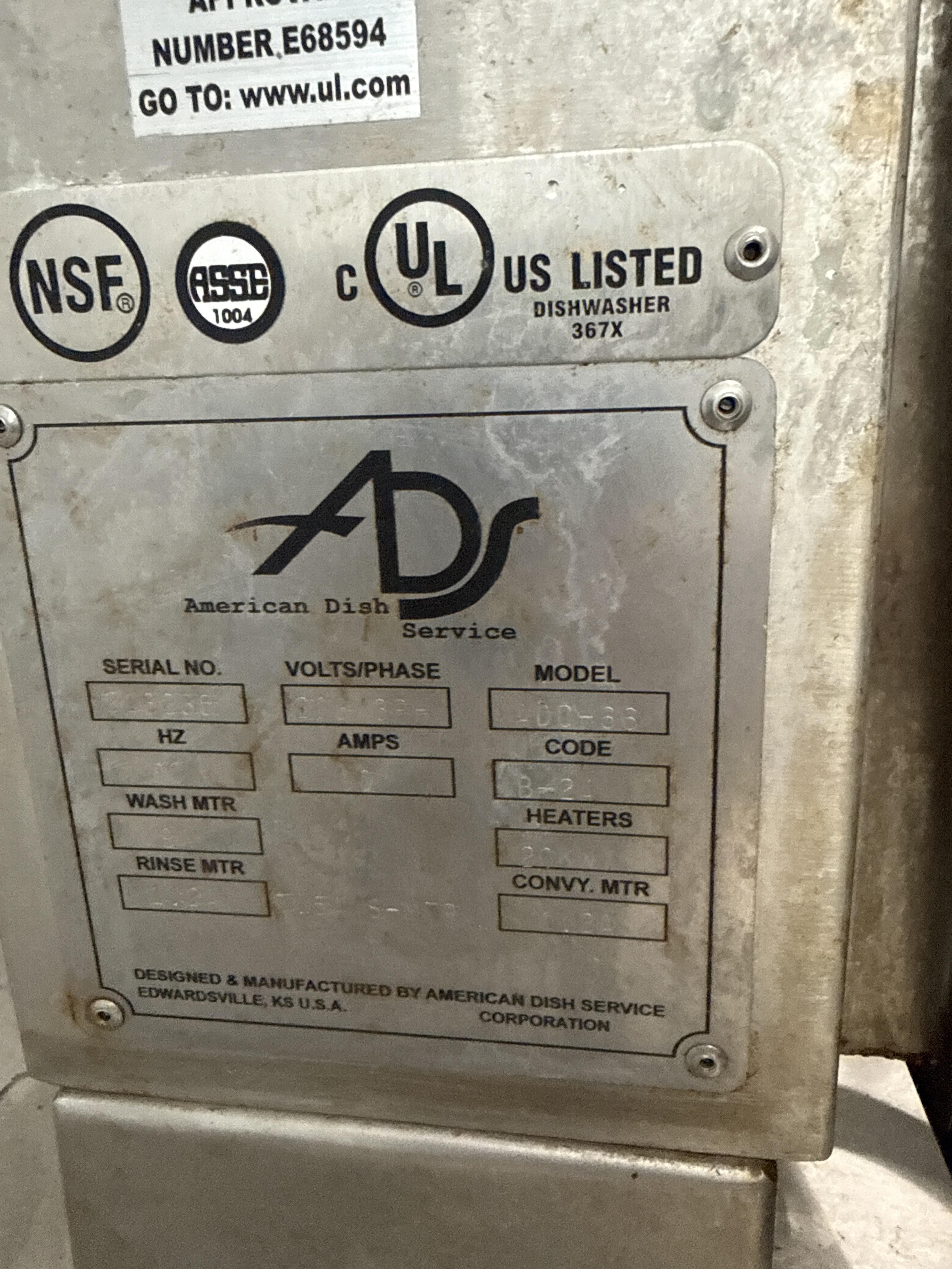 ADS MD 62 Commercial Stainless Conveyor Dishwasher System, photo 2