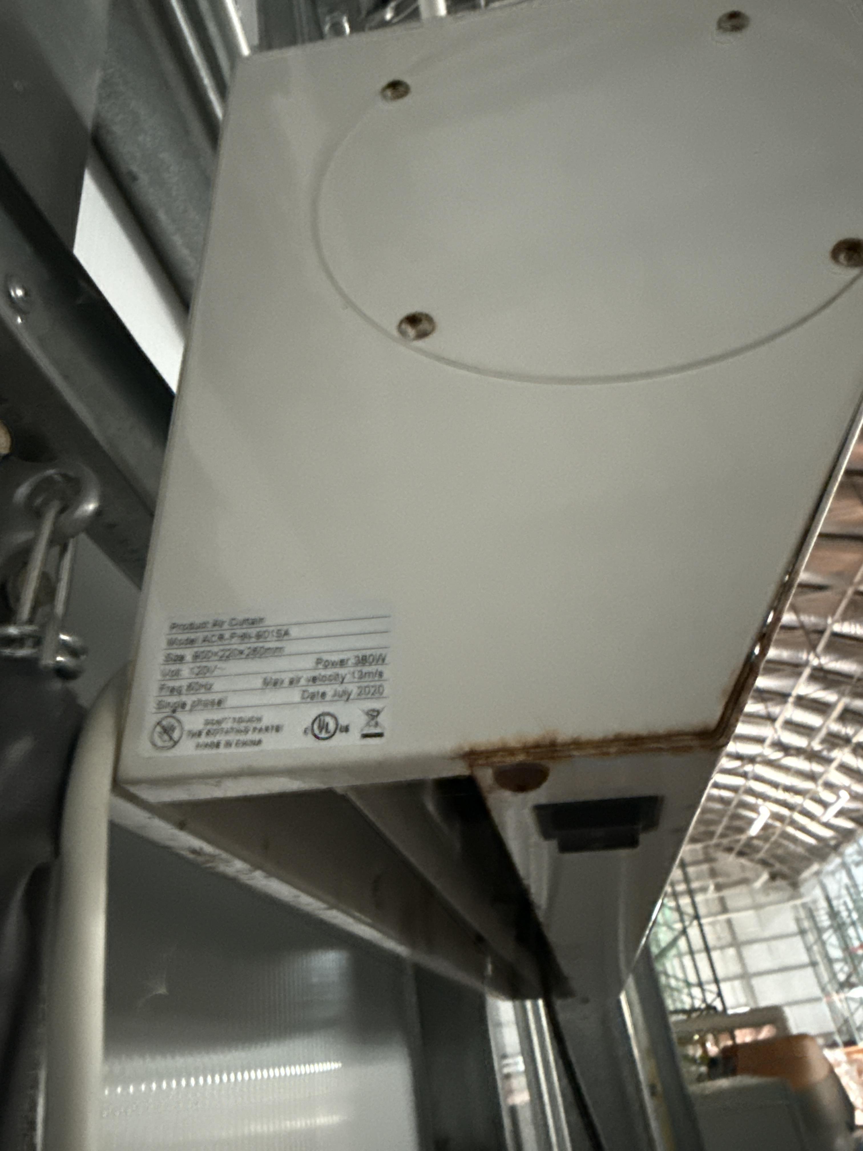 Aerial Commercial Heated Air Curtain – Overhead Door Unit 120V, photo 2