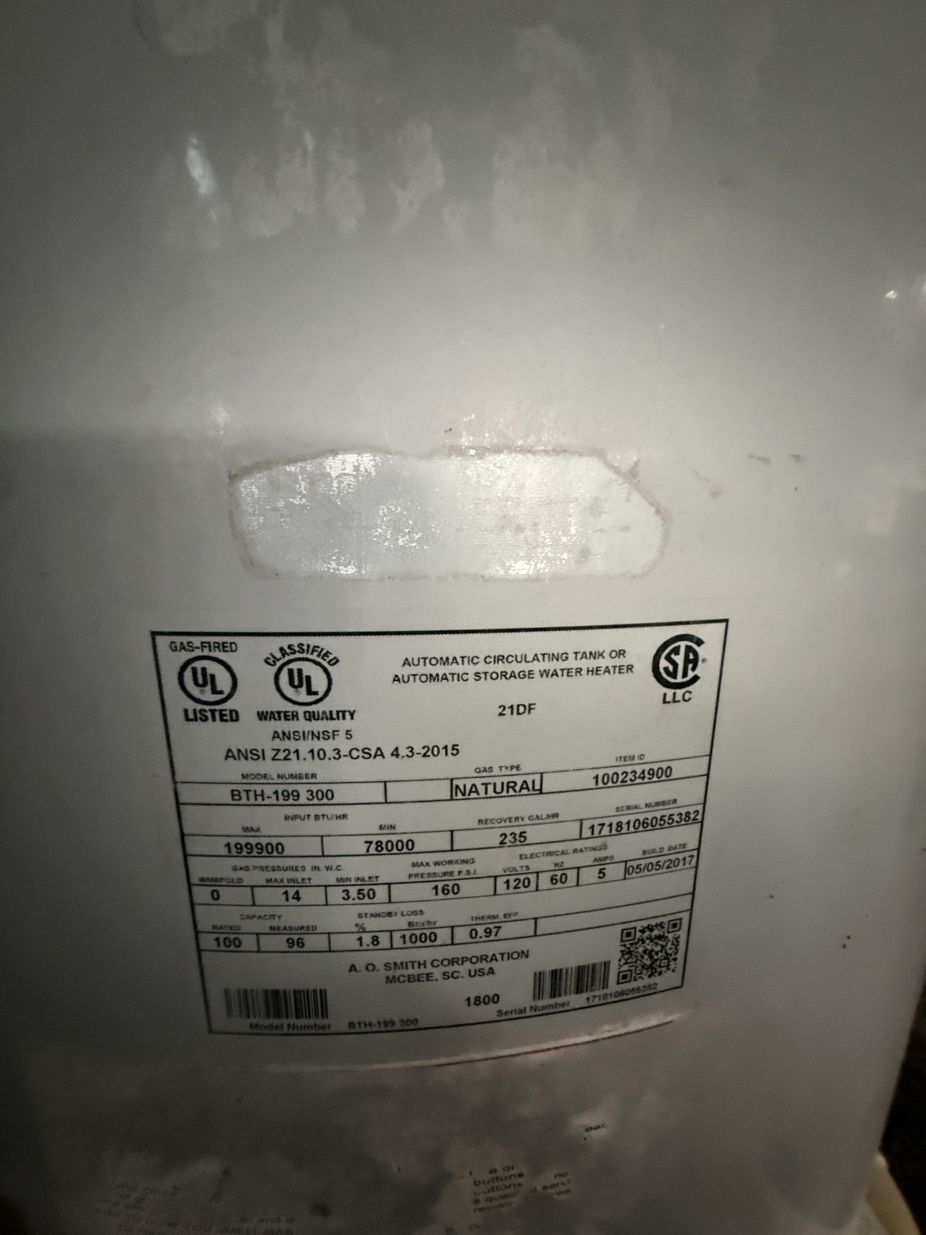 AO Smith Cyclone MX Commercial Water Heater – 199,900 BTU Natural Gas (Model BTH-199 300), photo 2