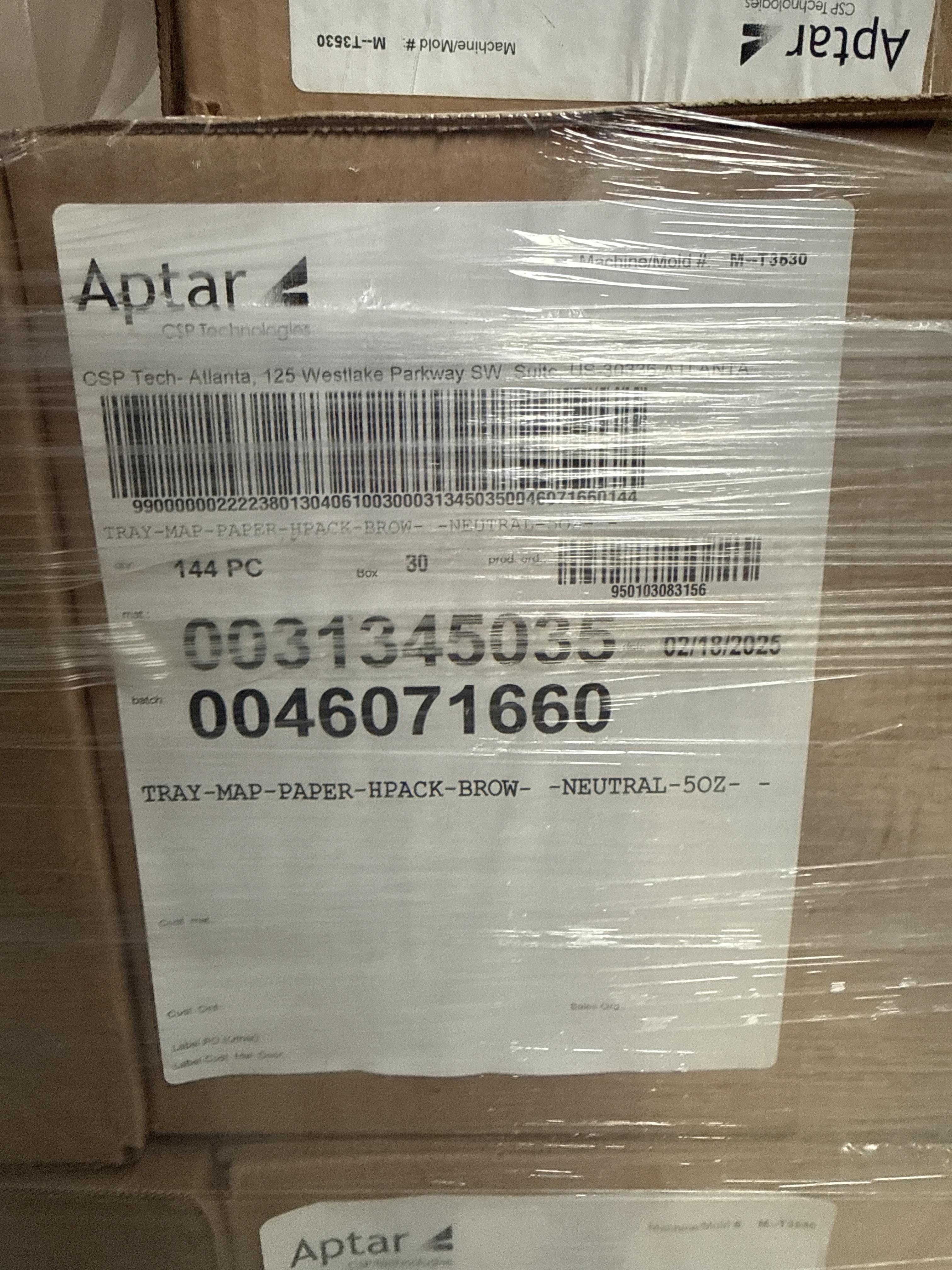 Aptar CSP Paper Food Trays / MAP Packaging Trays – Approx. 7,344 Pieces, photo 3
