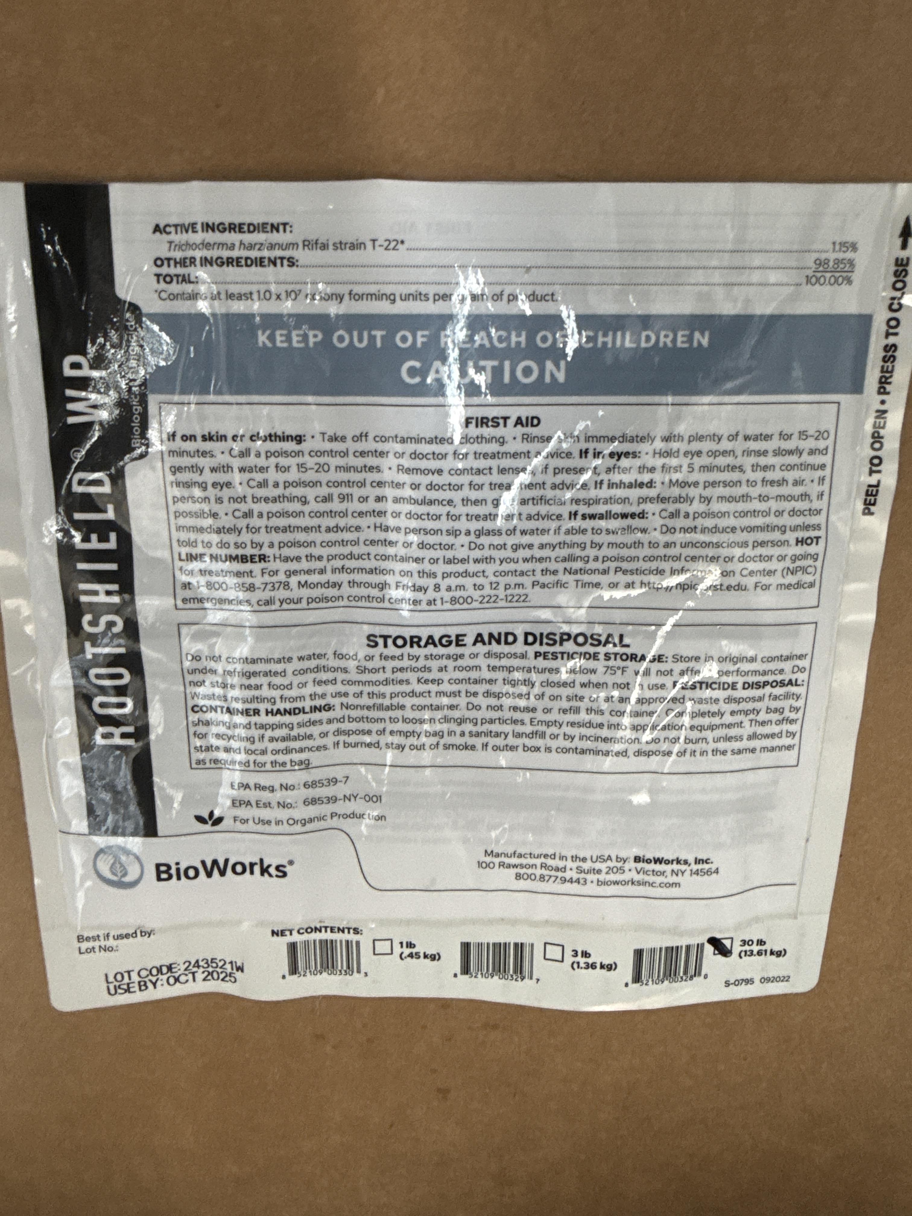 BioWorks RootShield WP Biological Fungicide, 30 lb Boxes, 5 Boxes Total, photo 2