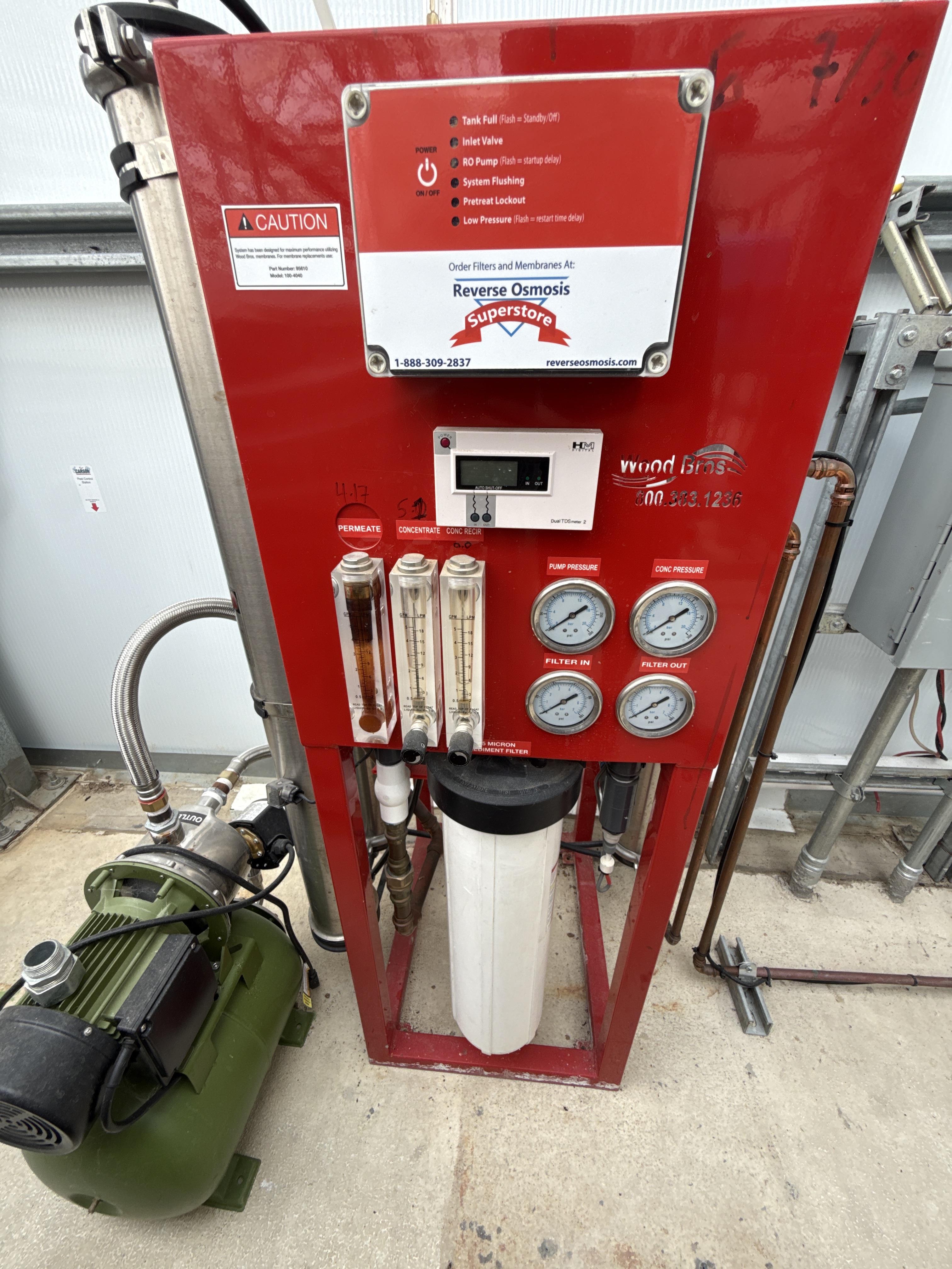 Commercial Reverse Osmosis Water System w/ Pump & Filtration – Greenhouse 1, photo 3