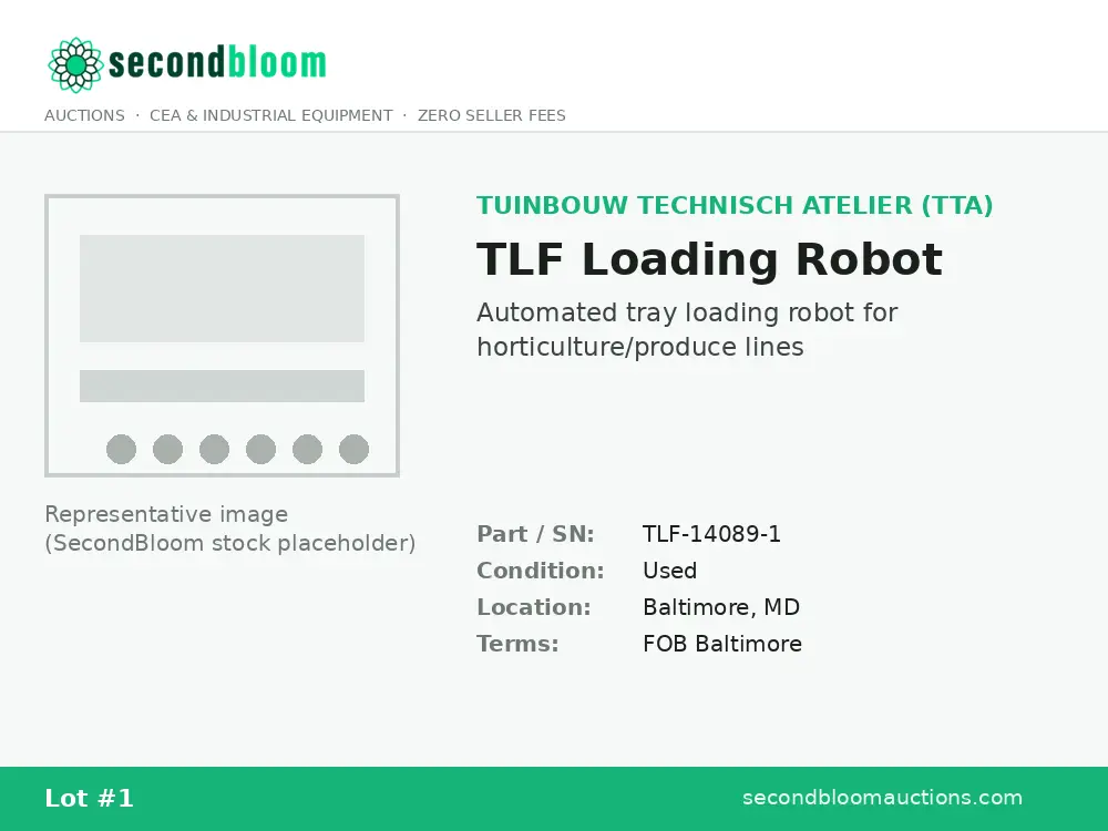 Tuinbouw Technisch Atelier (TTA) TLF Loading Robot — Automated Tray Loader