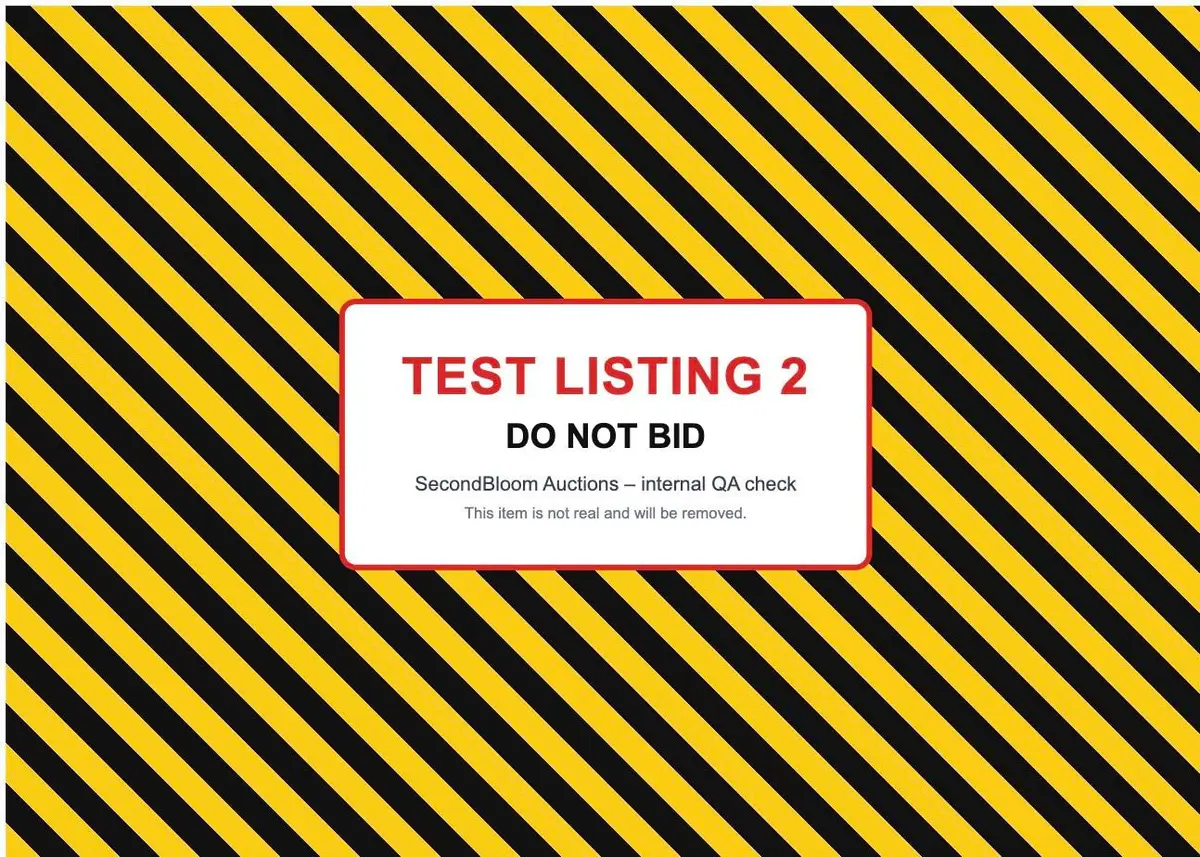 TEST LISTING 2 - DO NOT BID - QA Check