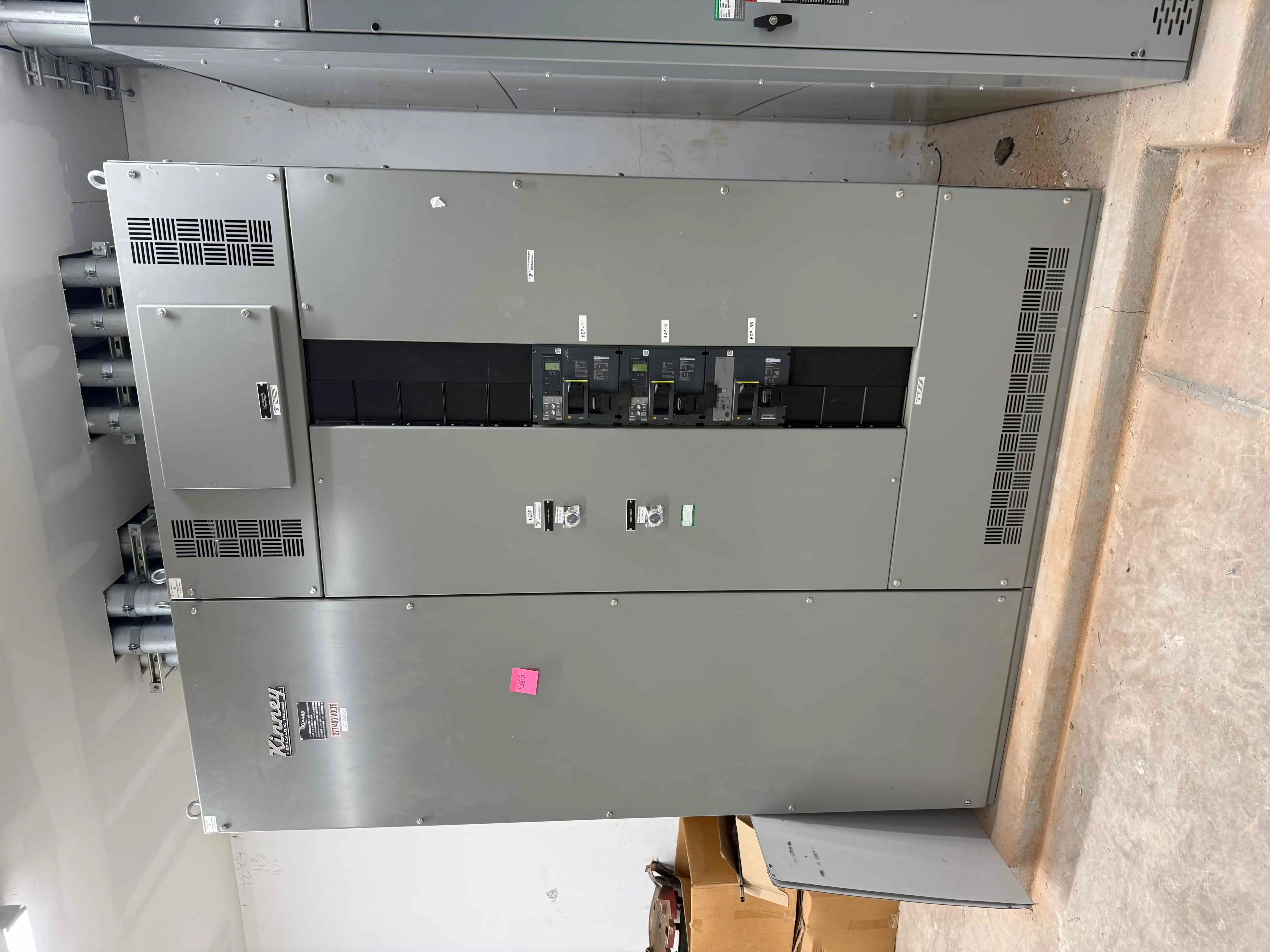 SB65: Kinney 3000 A Switchboard (NEDP) with Square D PowerPact Feeders, Micrologic Trip Units, 277/480 V 3-Phase, 65 kAIC, UL Type 1 – December 2022 Manufacture