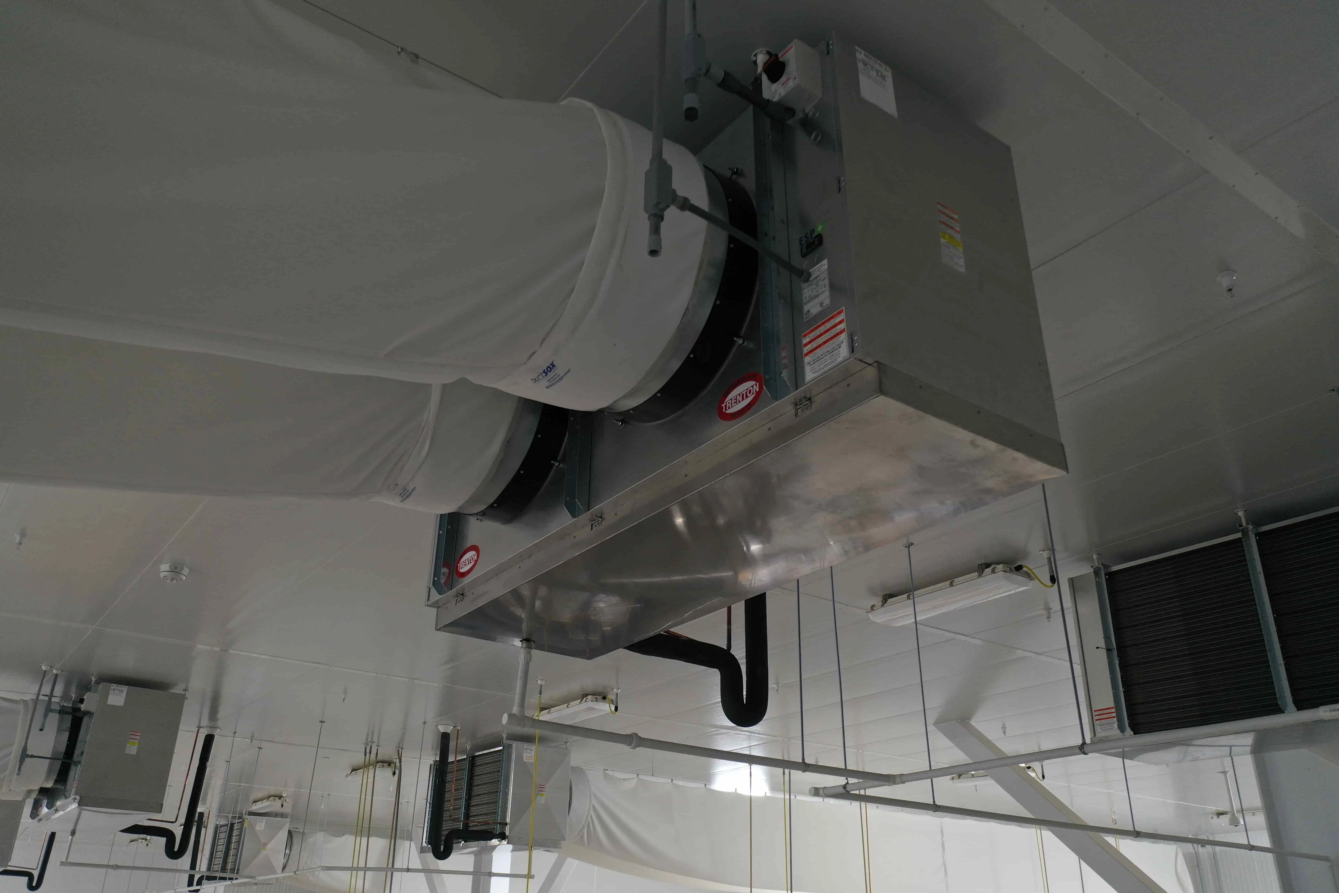 SB6022b:  EVAP 1B - Evaporative Cooler – Trenton THP106ME-T4A-SN Dual-Fan High-Profile Evaporator (~15 000 CFM, 460 V 3-Phase) – EVAP 1B Located Southeast Corner of 37 °F Cold Pack Room