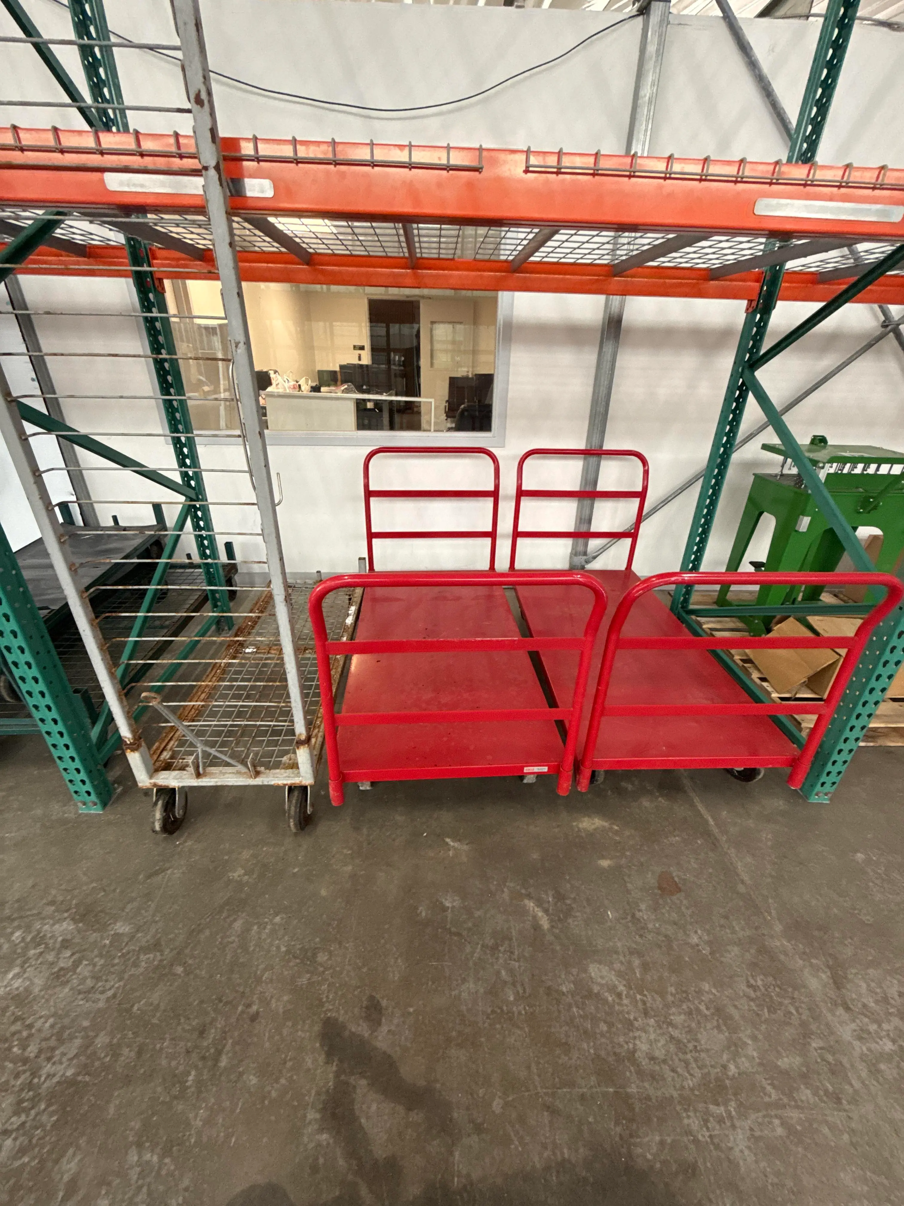 Lot of 3 Heavy Duty Rolling Platform Carts Warehouse Utility Carts