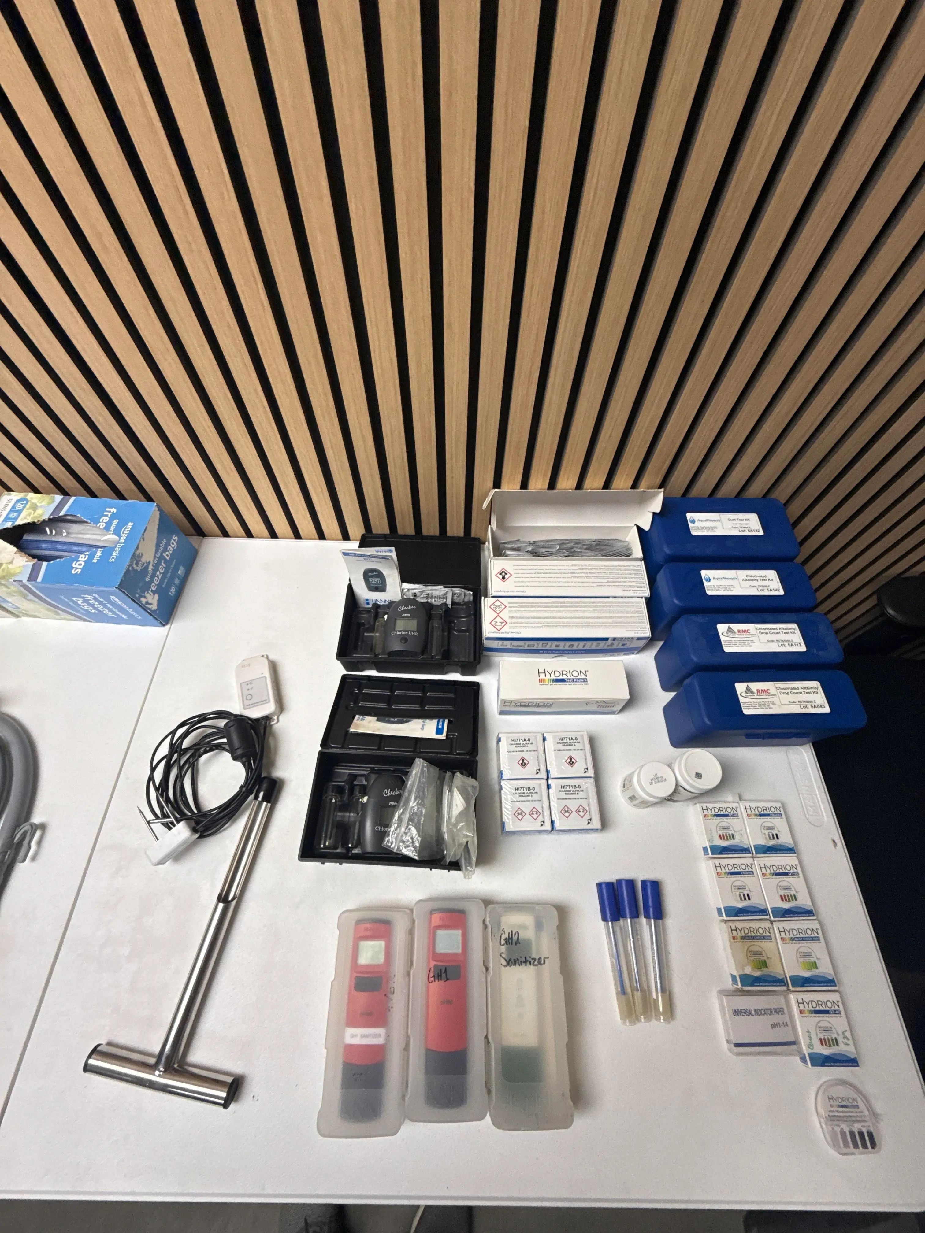 Water Quality Test Equipment Lot with Hanna Meters, Checkers, Hydrion Papers & Hobo Probe