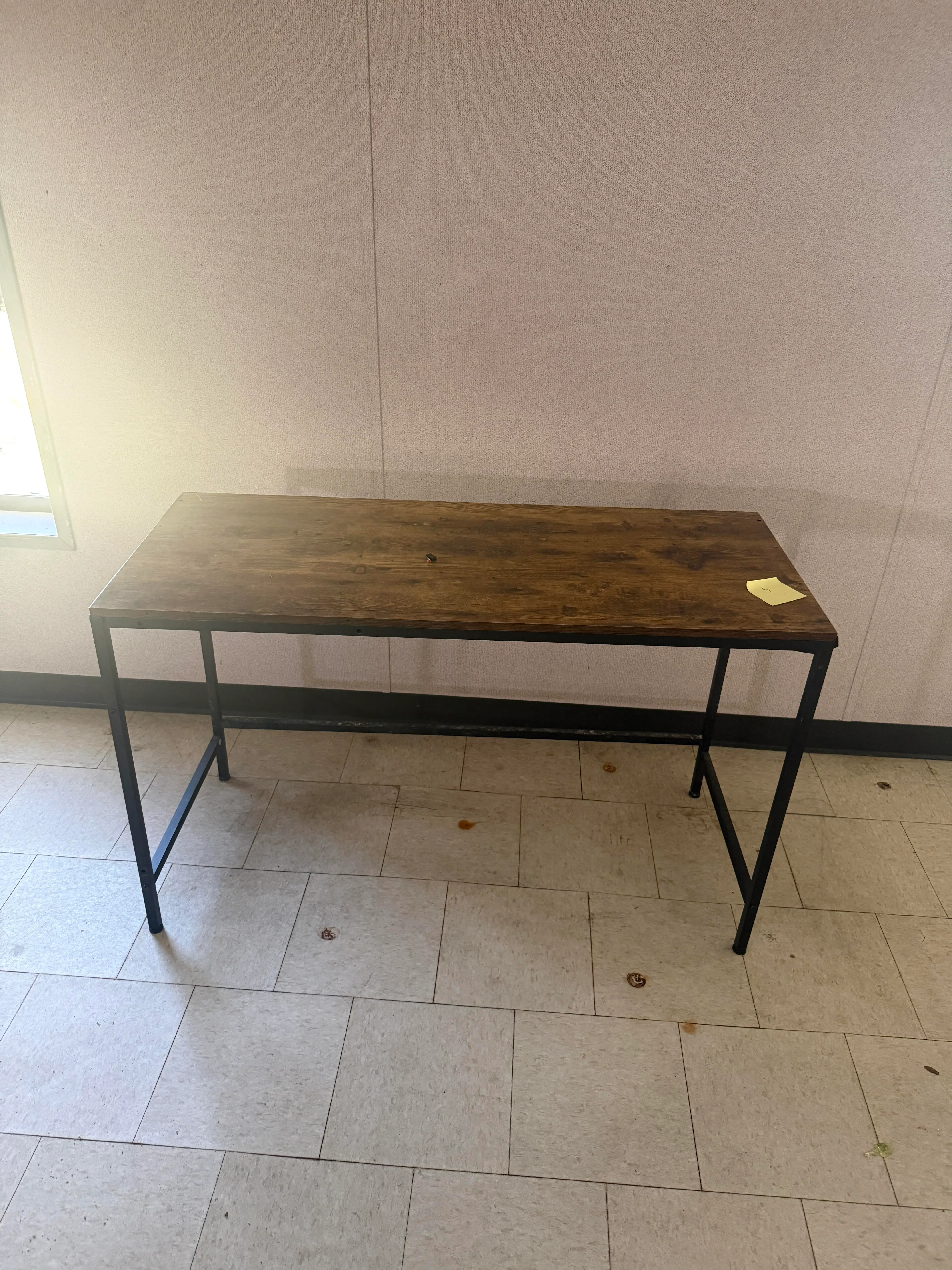 Industrial Style Wood Top Table with Metal Frame