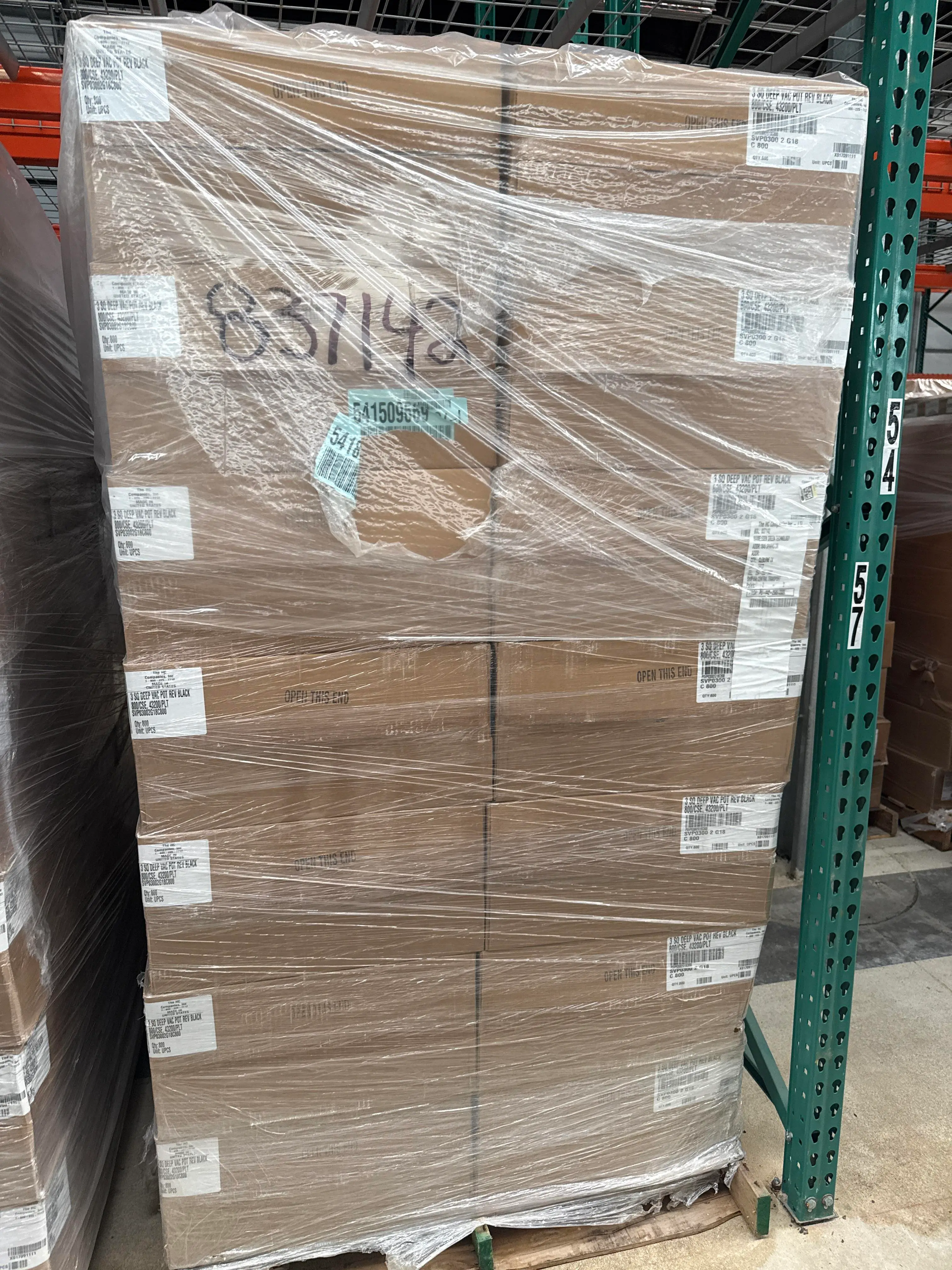 40 Boxes 3" Square Deep Vac Pots Rev Black Nursery Pots – 32,000 Total Units