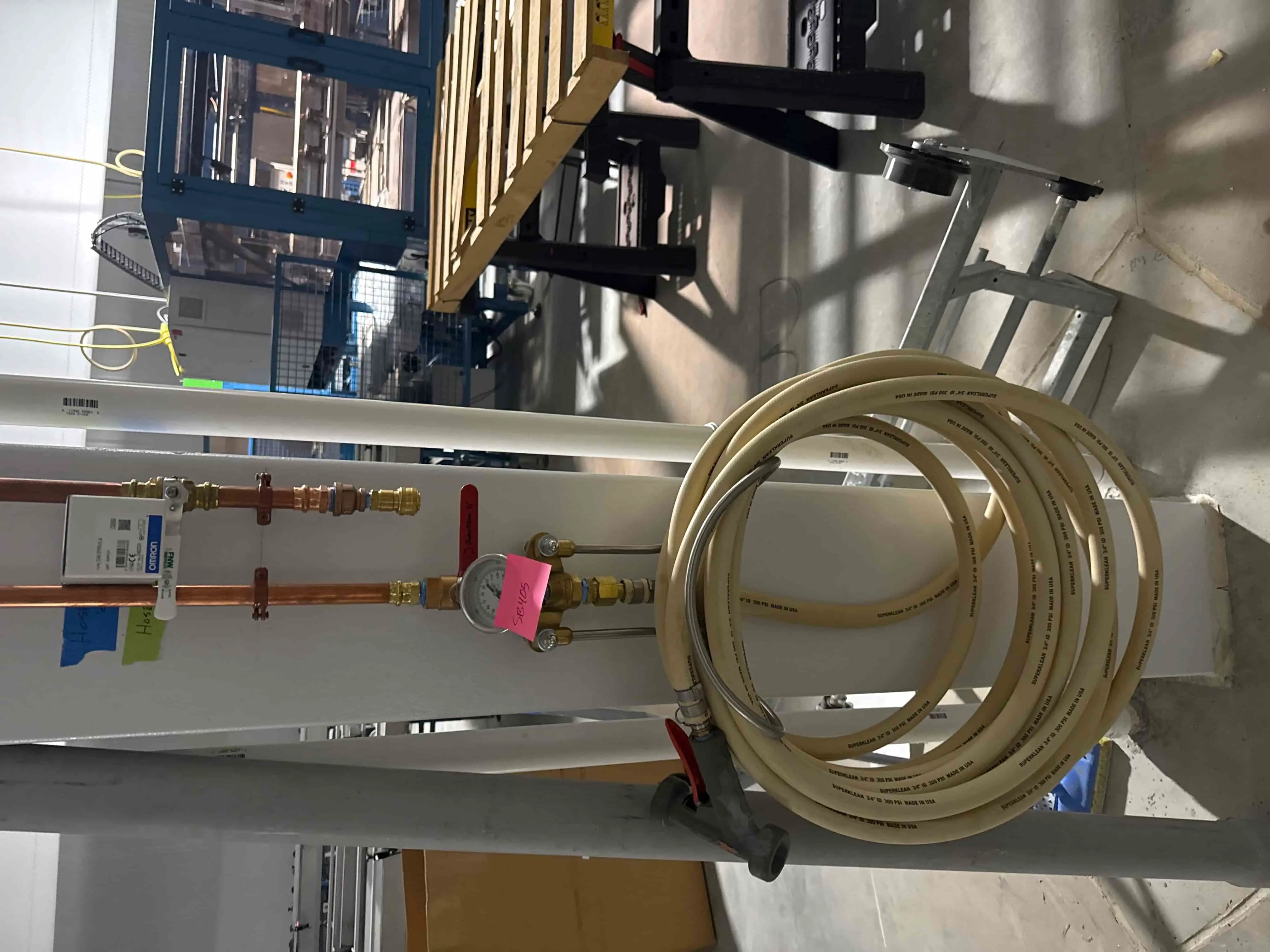 SB405: Industrial Water Hose Station with Pressure Gauge & Backflow Preventer