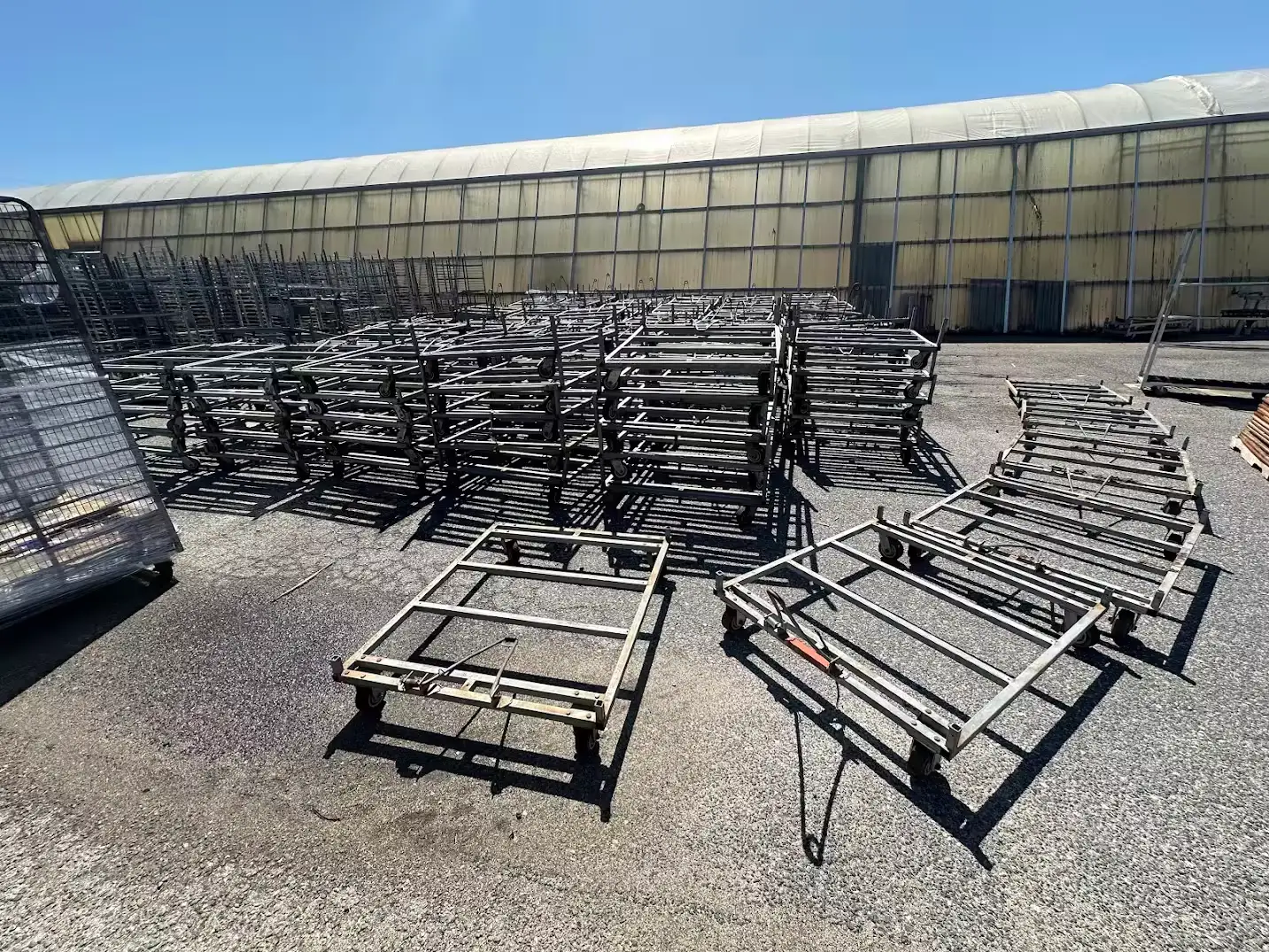 WHITE'S AUCTION LOT 543 - Hot Dipped Galvanized Pallets on Wheels (48" W x 40" D) - Lot of 25