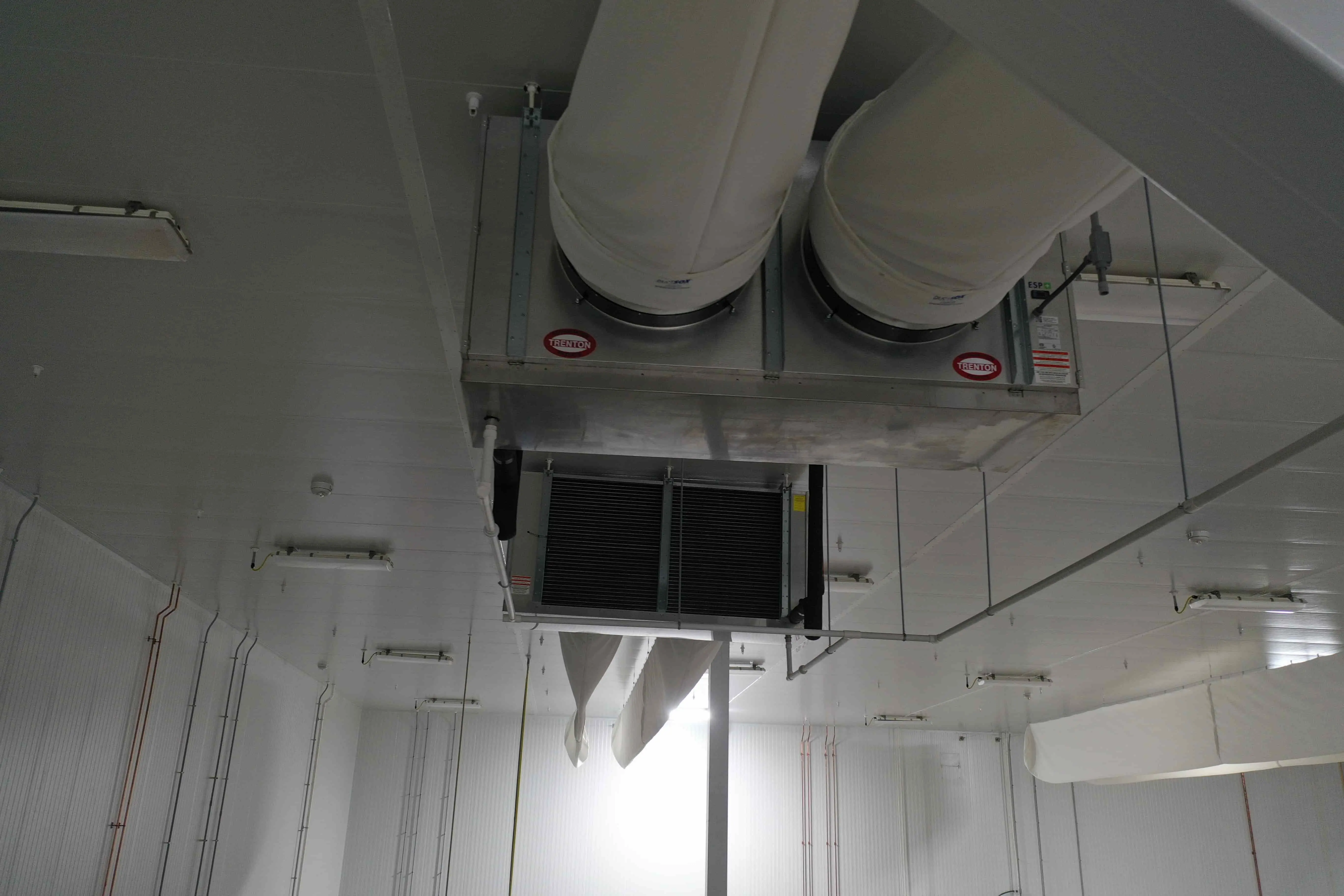 SB6022a:  EVAP 1A - Evaporative Cooler – Trenton THP106ME-T4A-SN Dual-Fan High-Profile Evaporator (~15,000 CFM, 460 V 3-Phase) – EVAP 1A Located Northeast Corner of 37 °F Cold Pack Room
