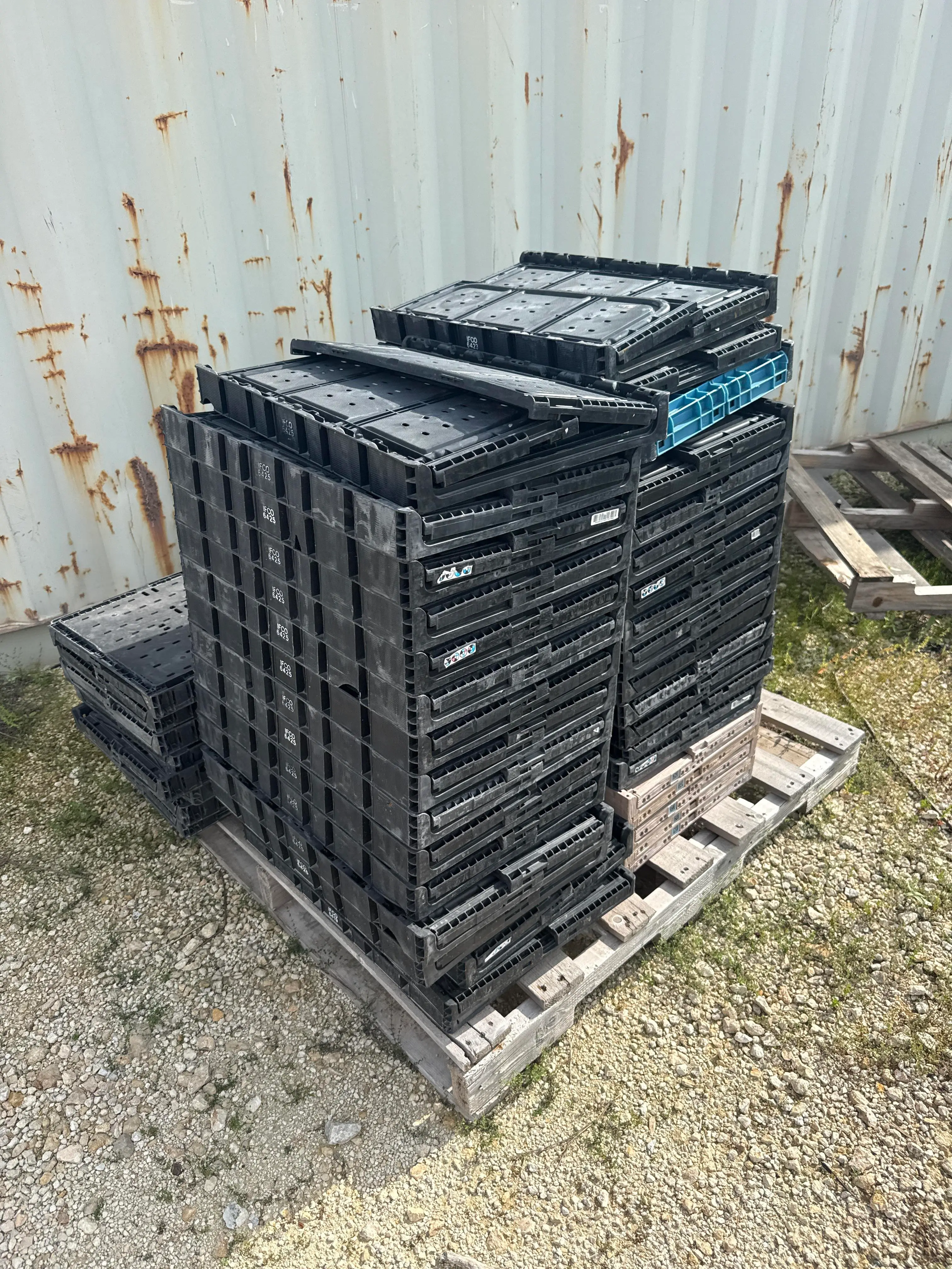 Pallet of Plastic Harvest Trays Propagation Flats Nursery Trays Assorted Qty
