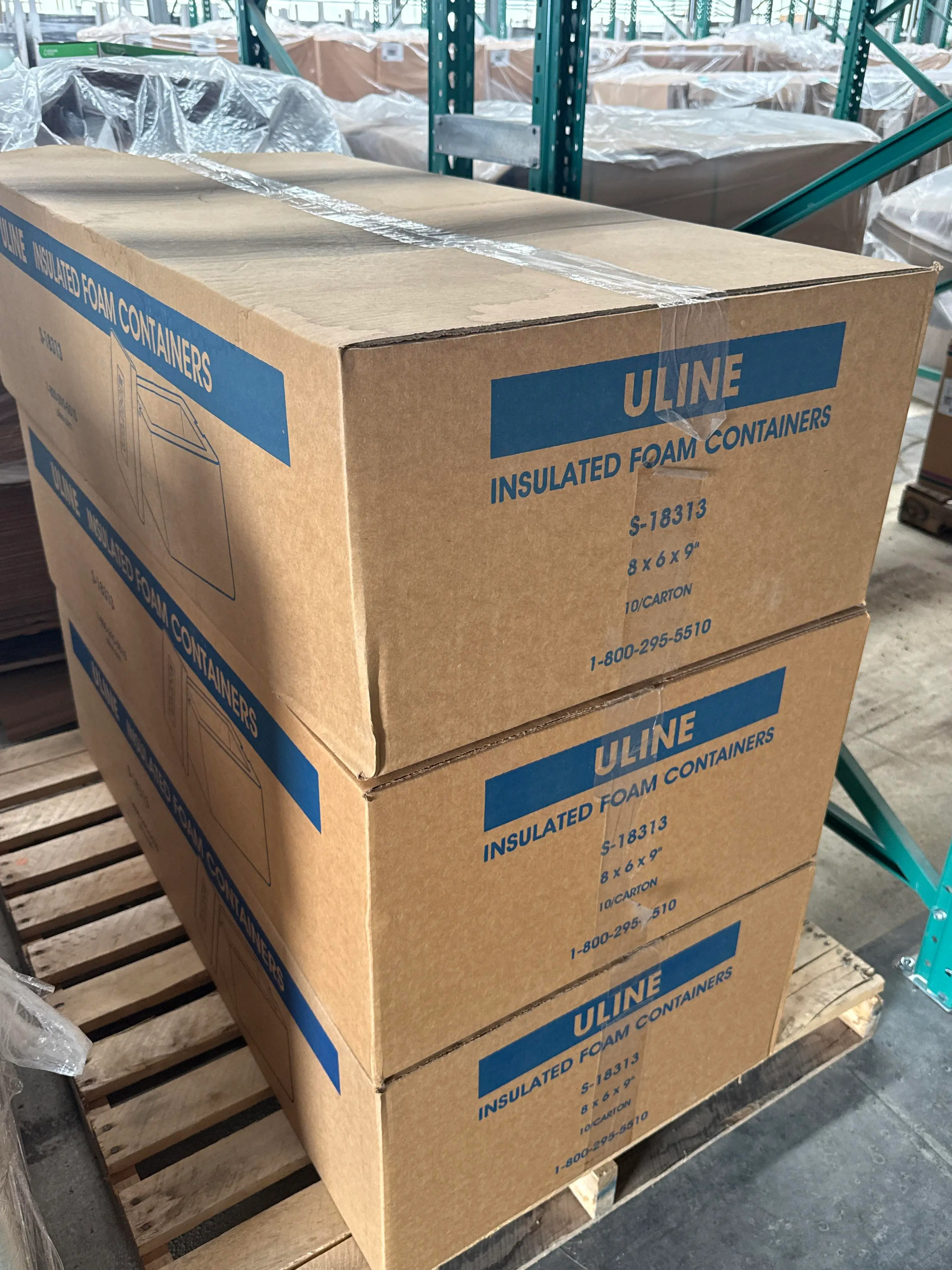 Uline Insulated Foam Shipping Containers, 30 Total, 8 x 6 x 9 Inch, Model S 18313