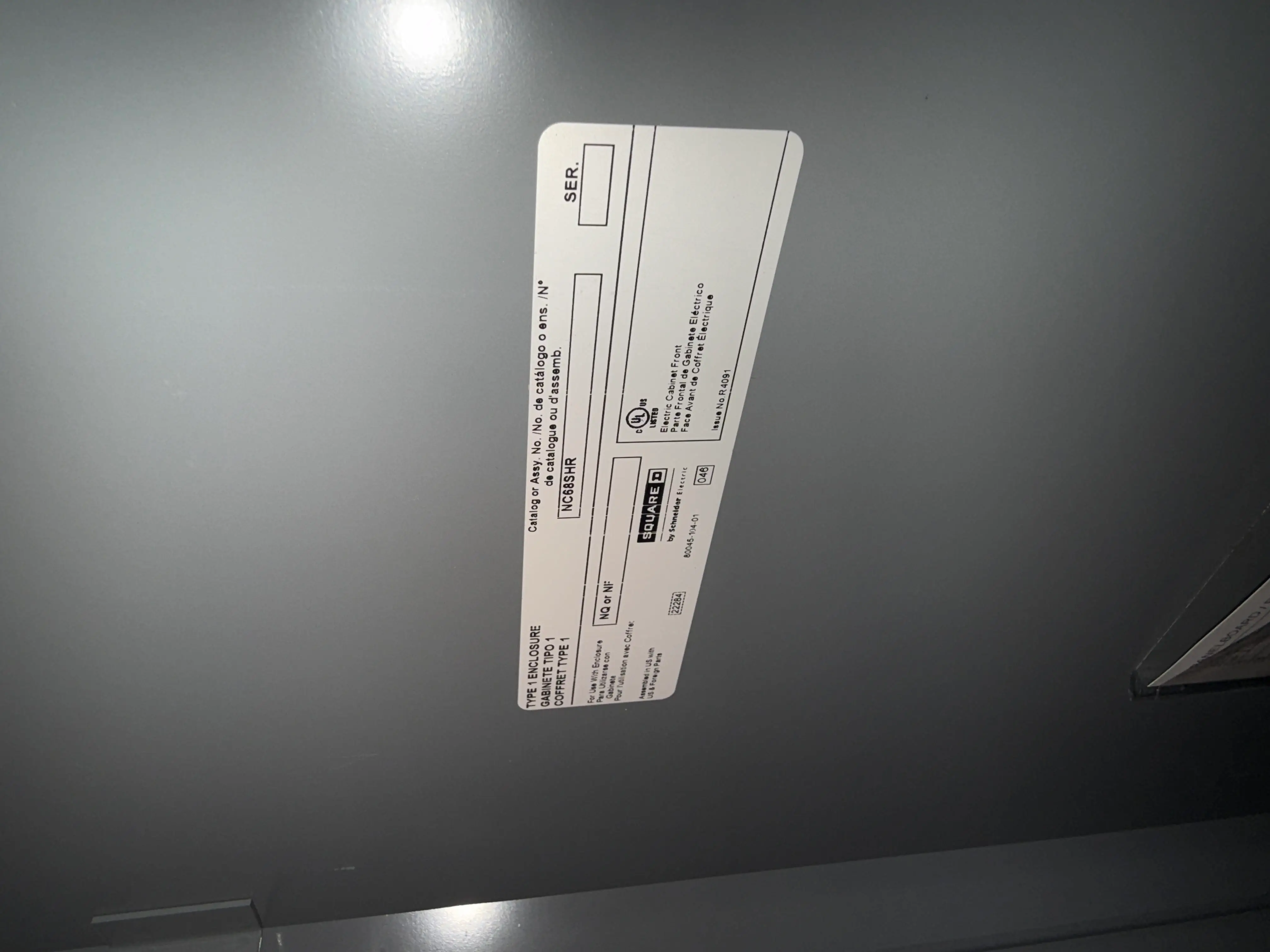 SB7046: Square D Electrical Panelboard