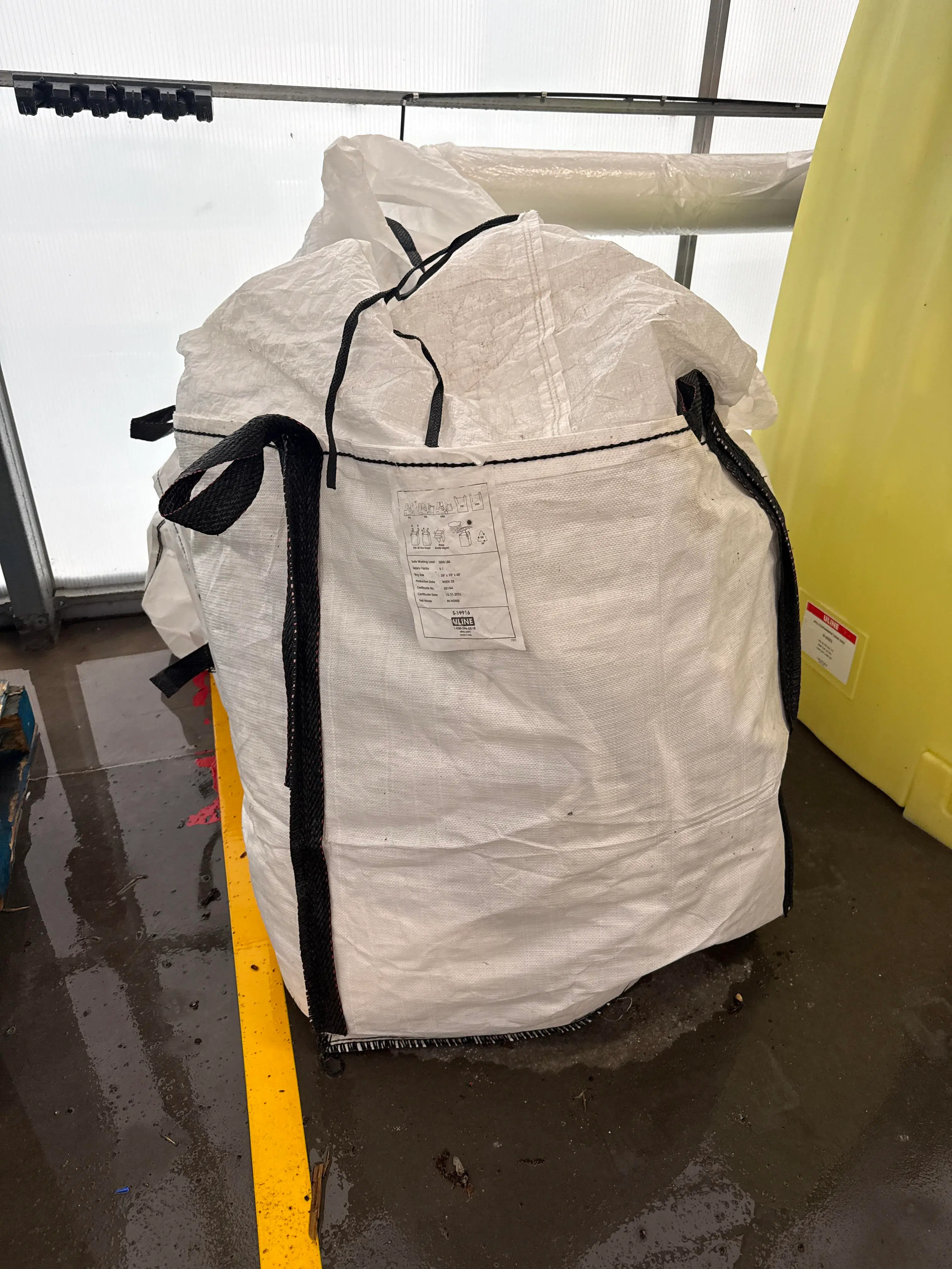 Uline Bulk Super Sack FIBC Tote Bag with Lift Loops