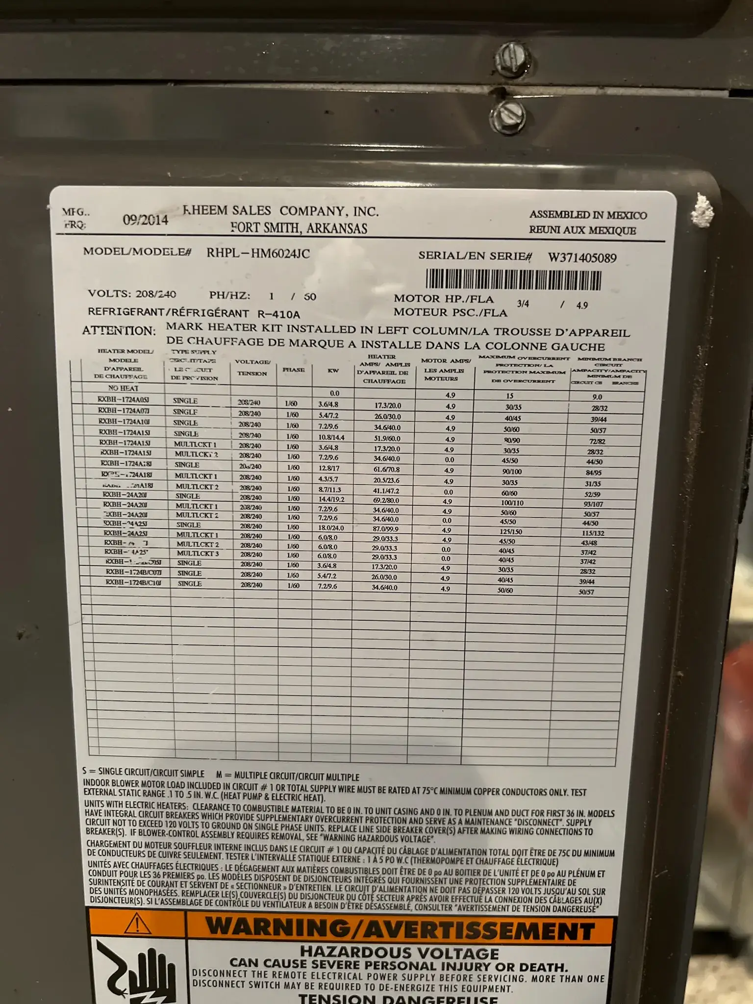 Rheem Premium 5 Ton Heat Pump RHPL-HM6024JC - Available in South Haven, MI