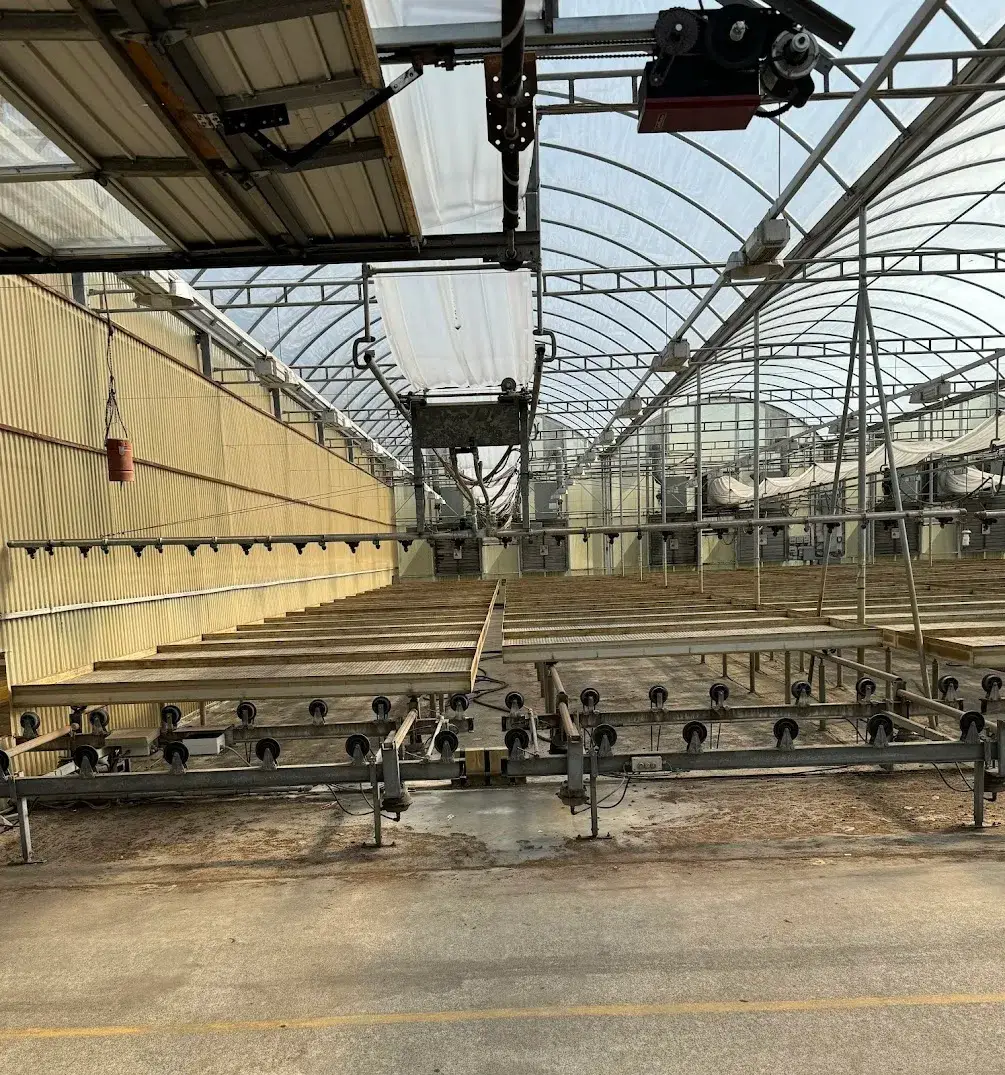 WHITES AUCTION LOT 134- 21' Double Rail Watering Boom System Number 5 with Cherry Creek Systems Network Irrigation Controller in GH25A
