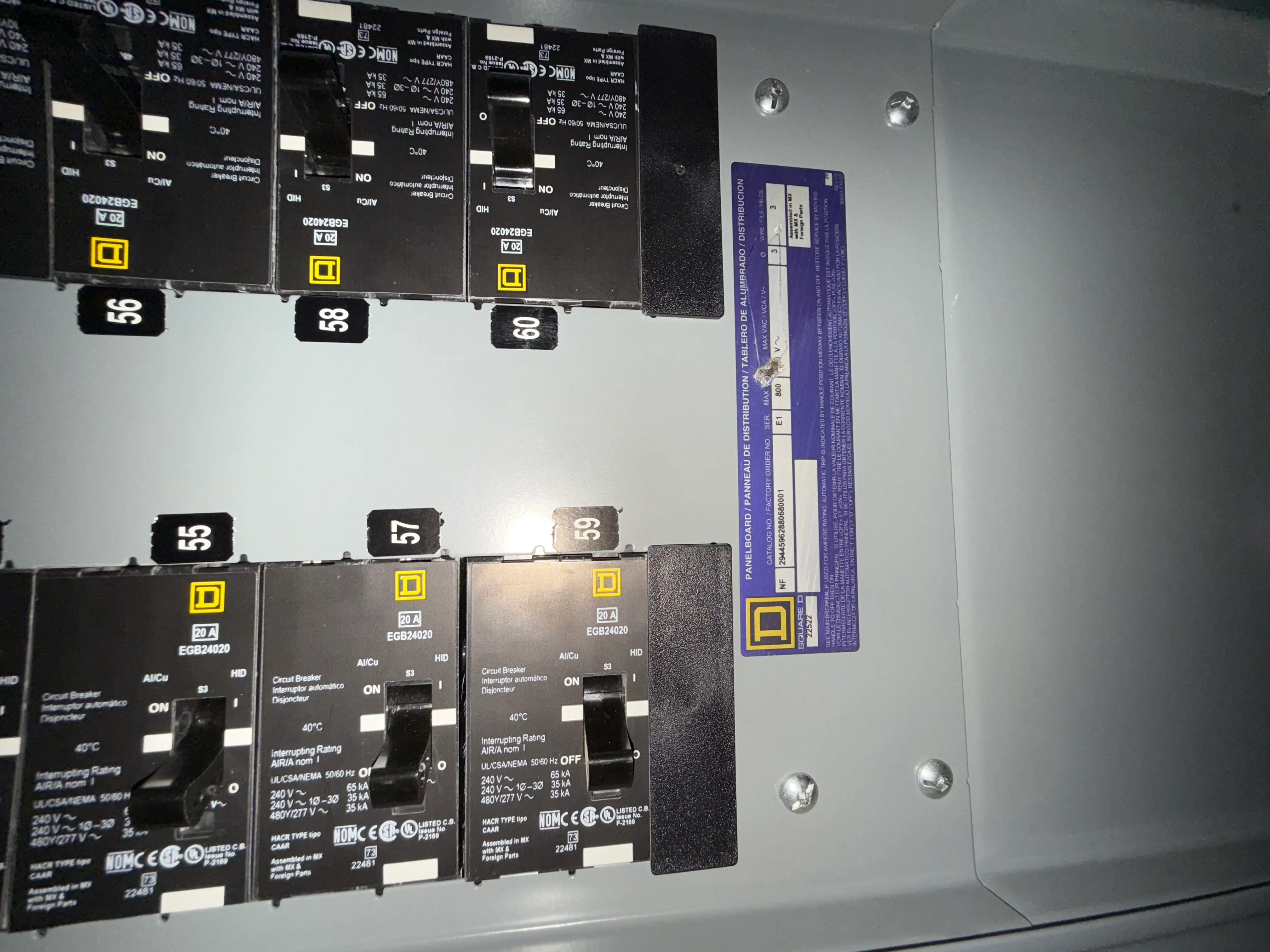 SB7066: Square D Panelboard 480V 800A