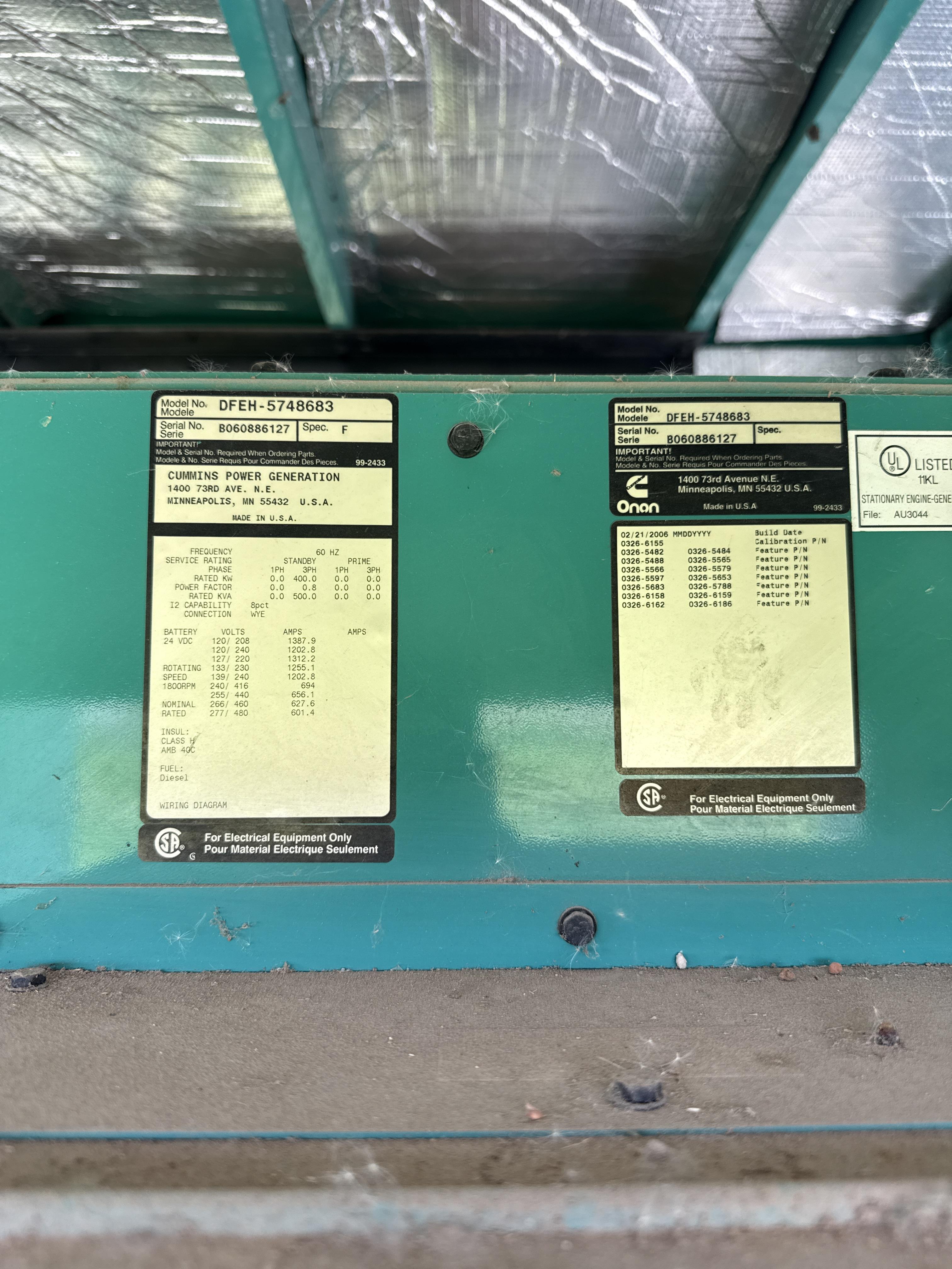 Cummins Onan 400kW Diesel Generator – Enclosed, PowerCommand Controls, Industrial Backup, photo 4