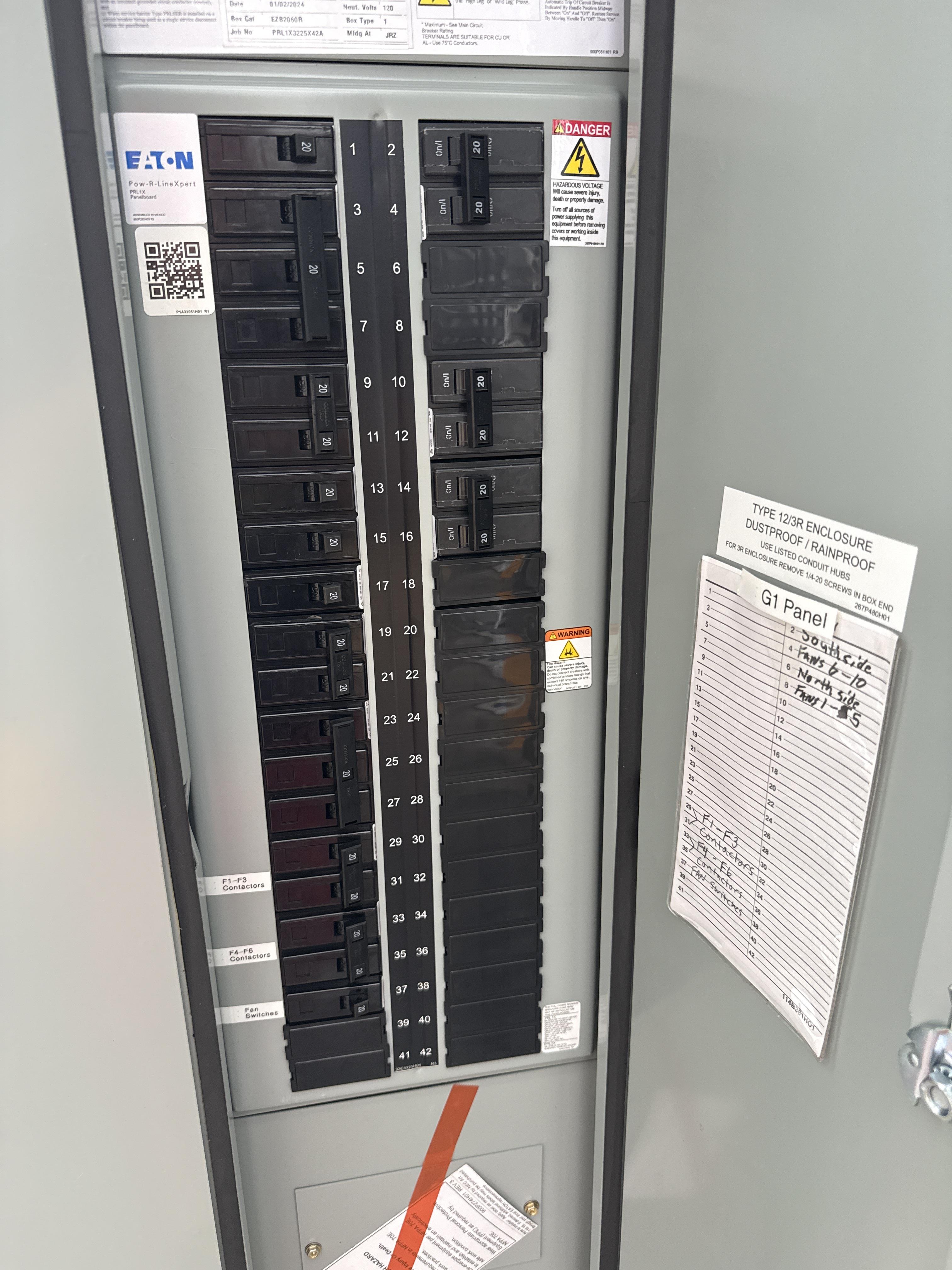 Eaton Pow R Line 208Y/120V 225A 42 Circuit Panelboard w Selector Station, photo 2